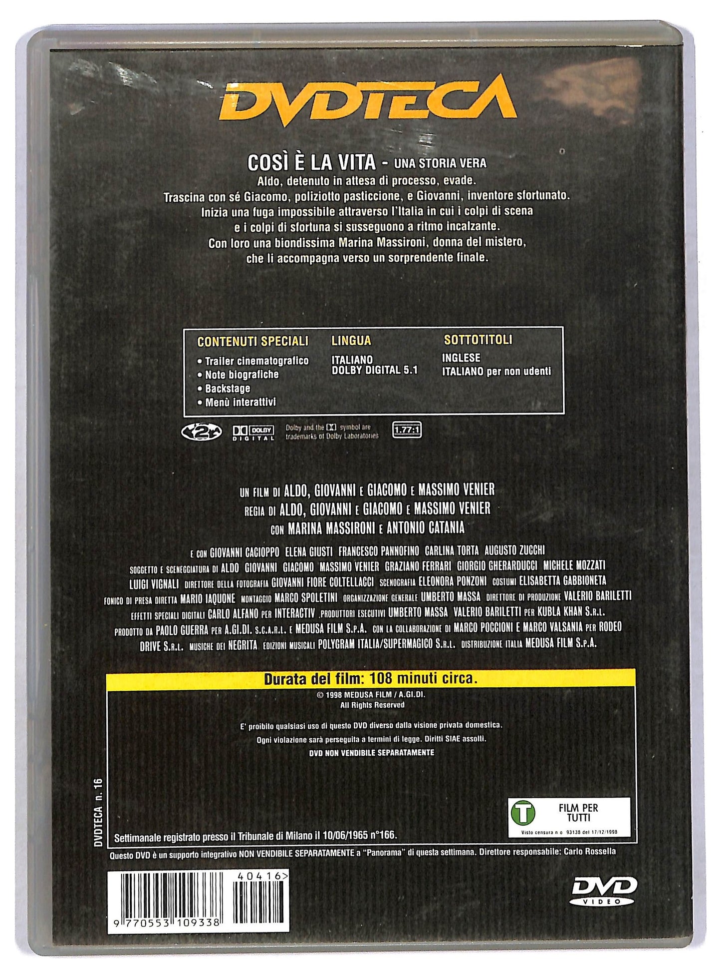 EBOND Cosi e la vita EDITORIALE DVD D771013