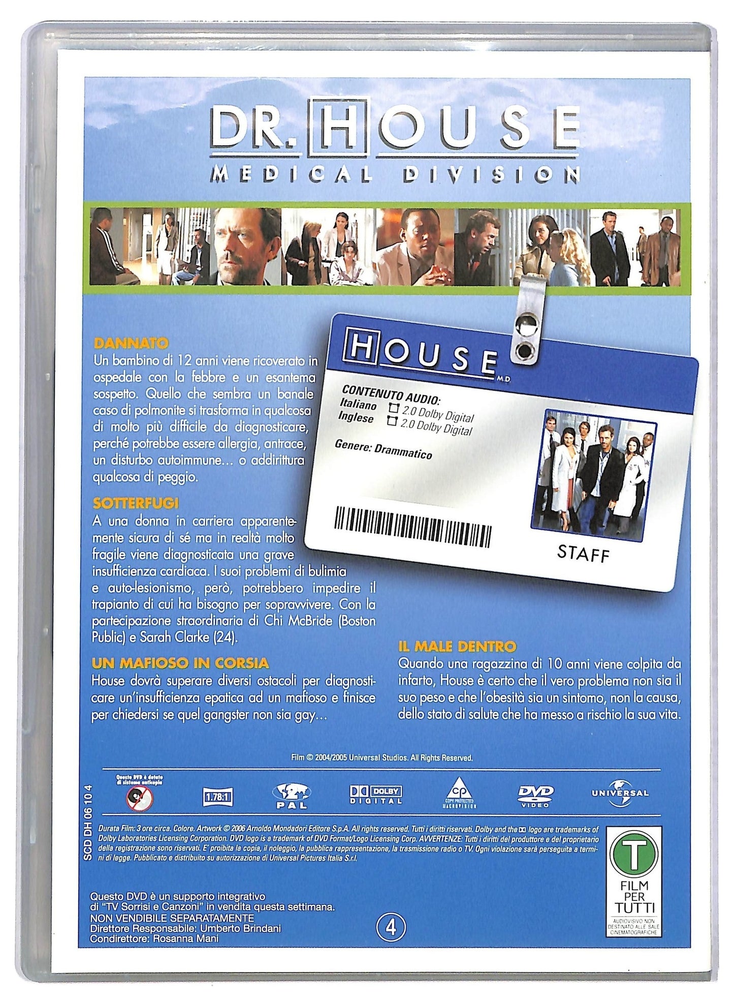 EBOND DR. House Medical Division Stagione 1 Disoc 4 Epis 13-16 EDITORIALE DVD D771059