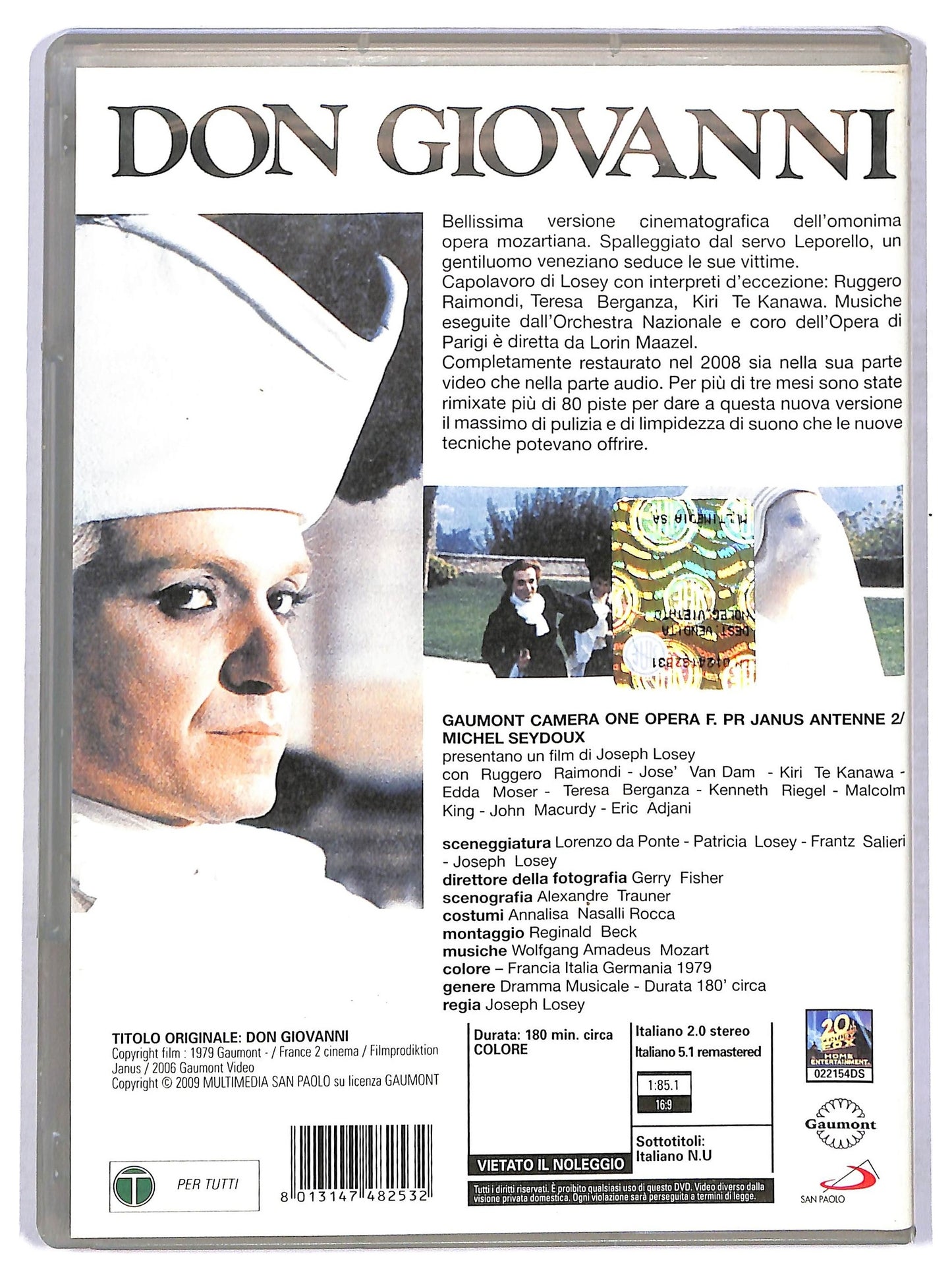 EBOND Don Giovanni (Mozart - Losey) EDITORIALE DVD D771217