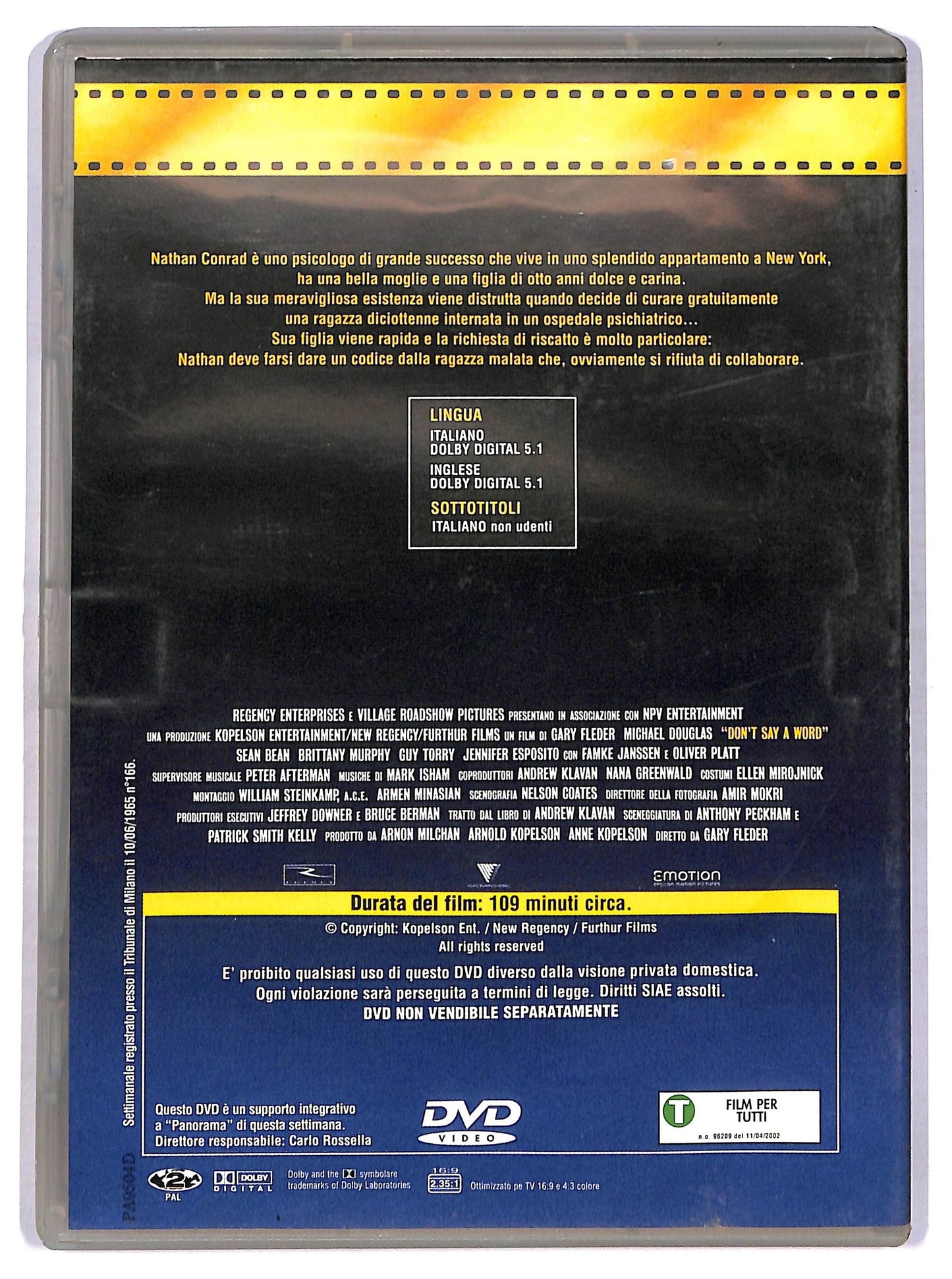 EBOND Don't Say a Word EDITORIALE DVD D771315
