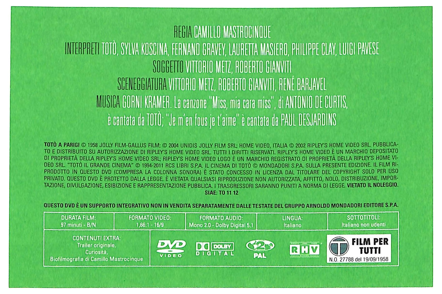 EBOND Toto A Parigi EDITORIALE DVD D771438