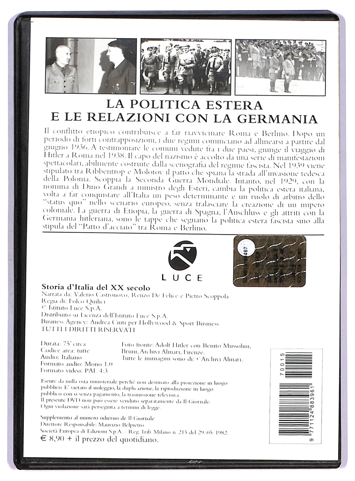 EBOND Storia D'Italia Del XX Secolo EDITORIALE DVD D771841