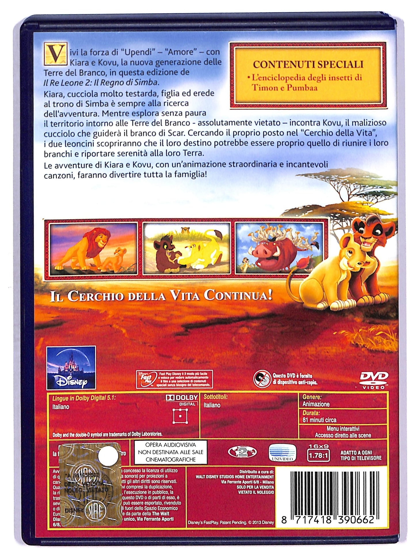 EBOND Il Re Leone 2 Il regno di Simba DVD D772018