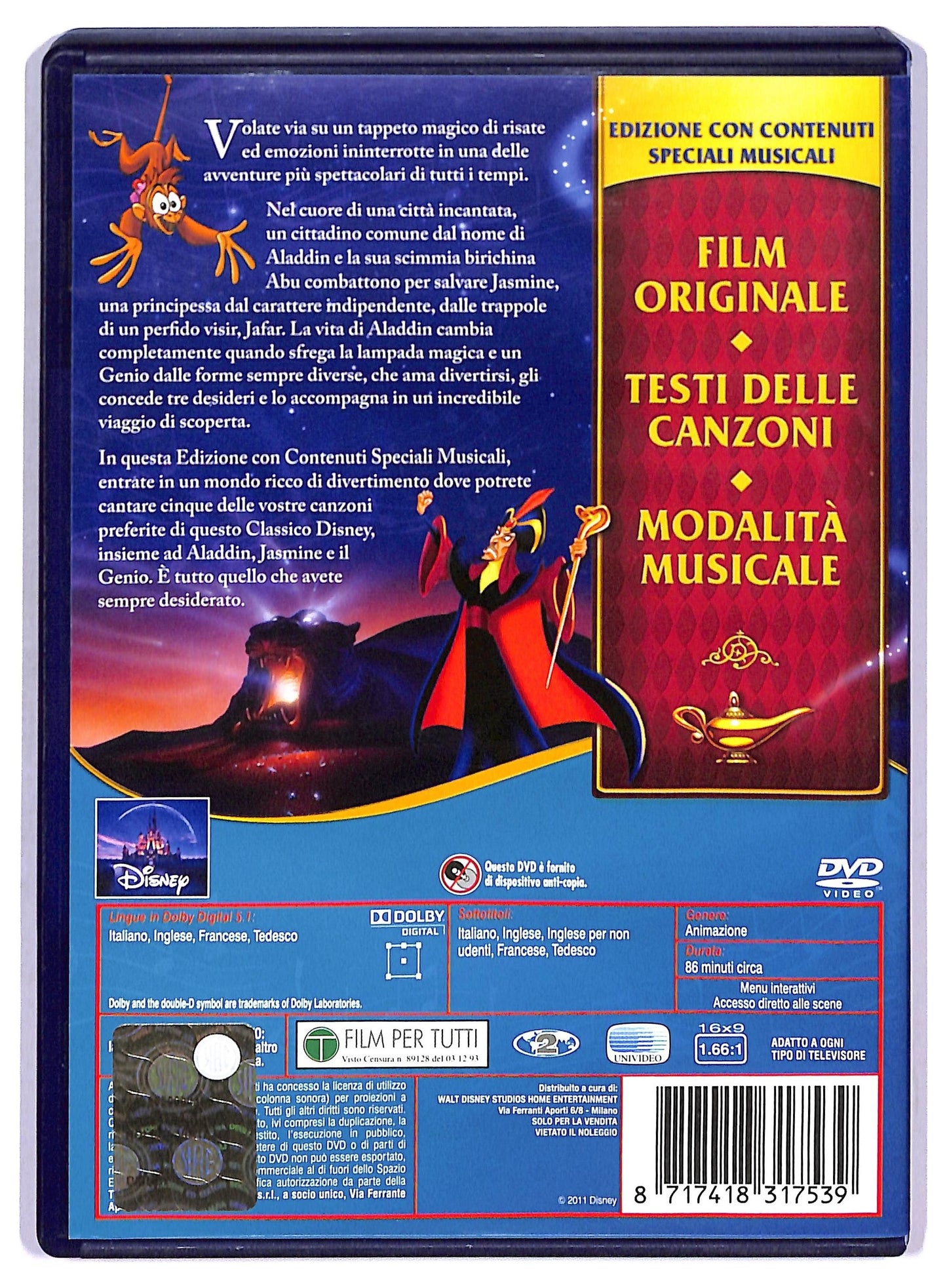EBOND Aladdin Slipcase EDITORIALE DVD D772045