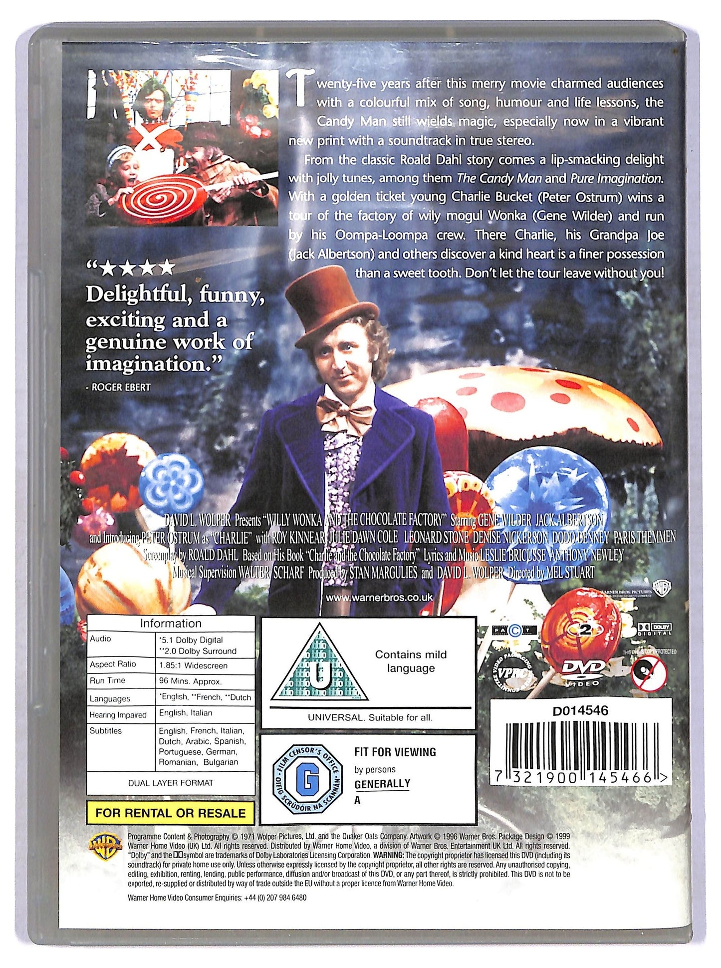 EBOND Charlie et la chocolaterie edizione uk DVD D772435