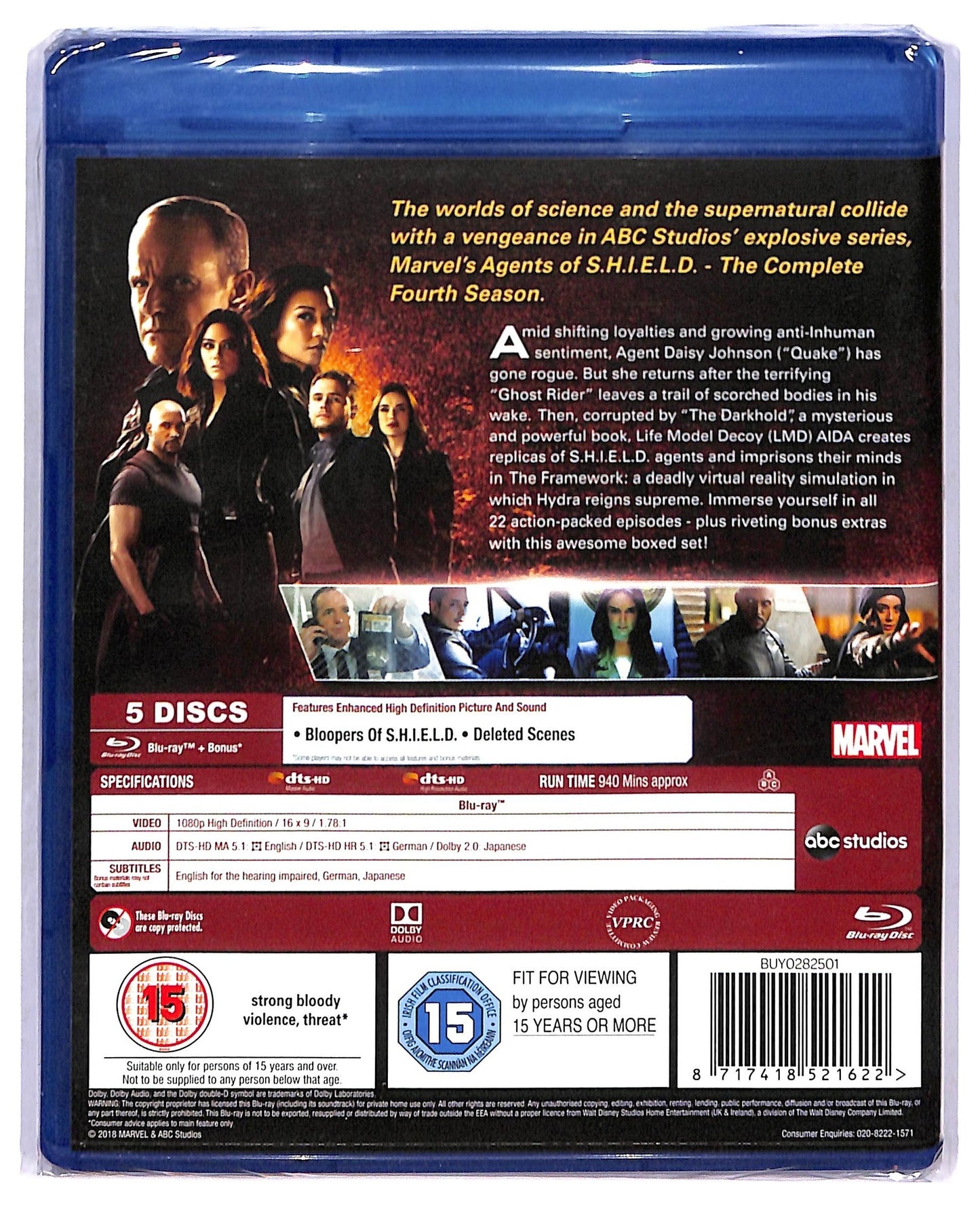 EBOND Marvels Agents Of S.H.I.E.L.D Season 4 edizione UK - NO ITA BLURAY BLURAY BLURAY D772639