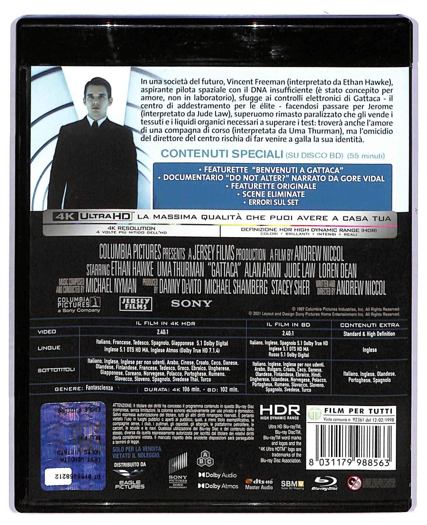 EBOND Gattaca - La Porta dell'Universo 4K ULTRA HD + BLURAY BLURAY D772648