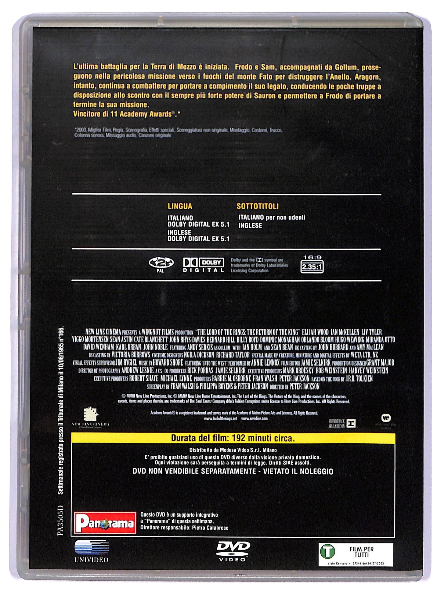 EBOND Il Signore degli Anelli - Il ritorno del re EDITORIALE DVD D772701