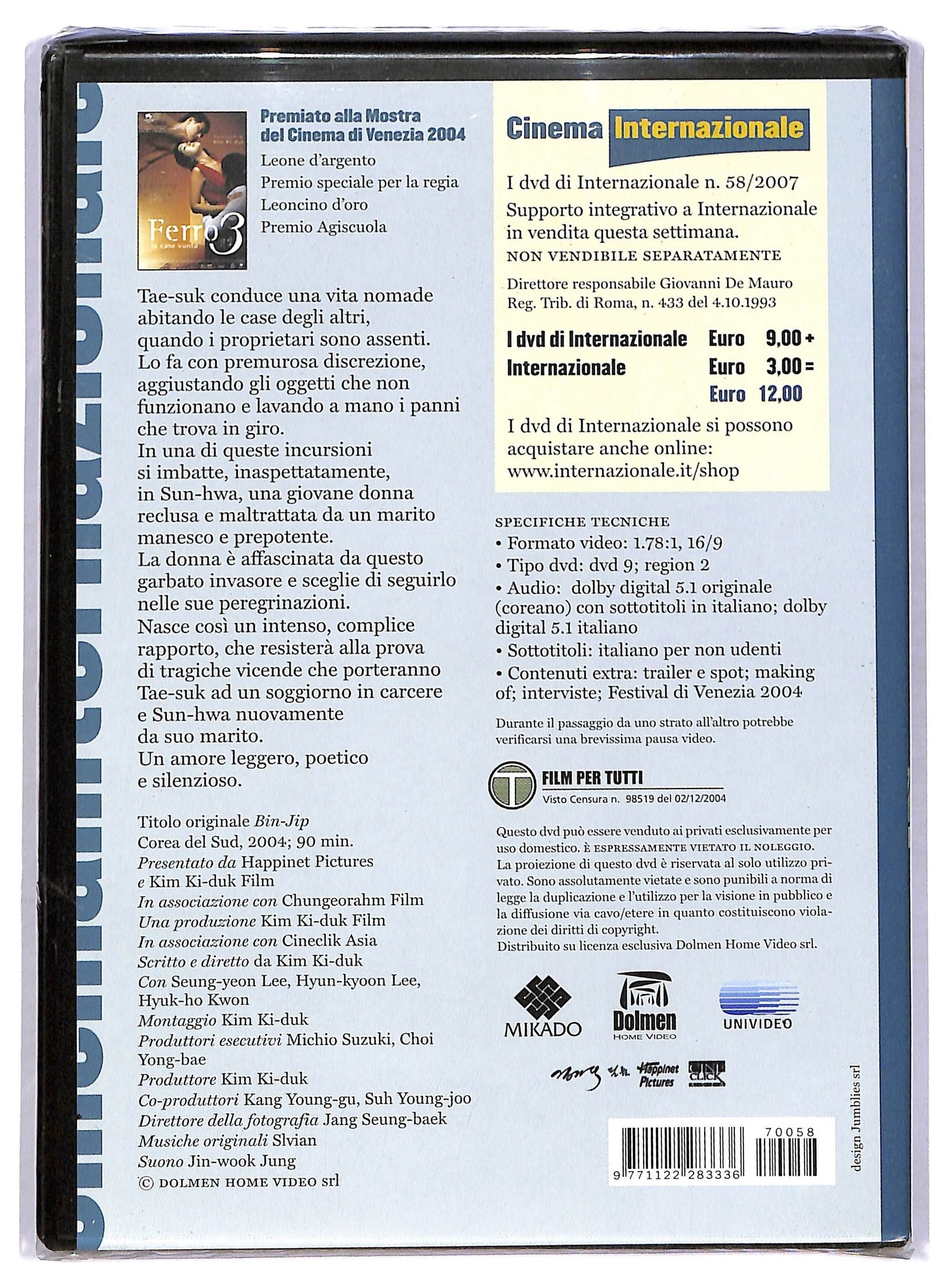 EBOND Ferro 3 La Casa Vuota EDITORIALE DVD D773114