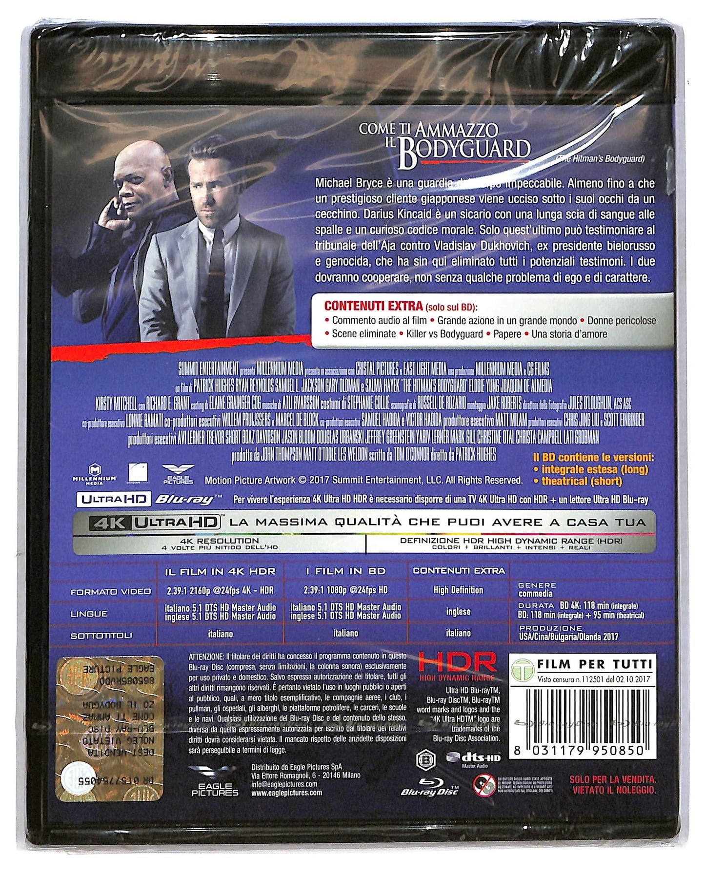 EBOND Come Ti Ammazzo Il Bodyguard 4K ULTRA HD + BLURAY BLURAY BLURAY D773563