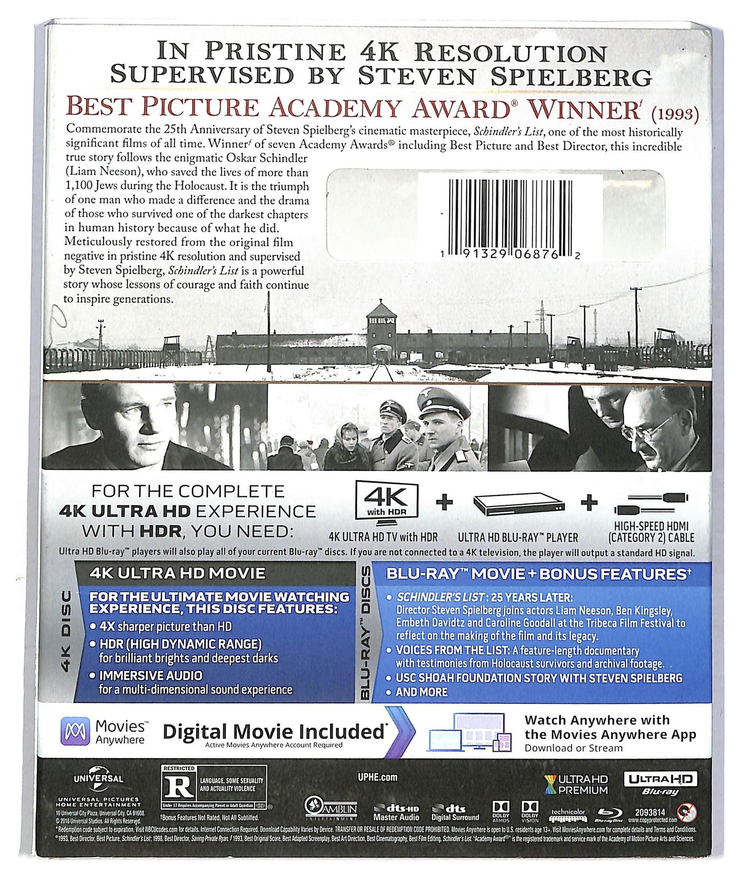 EBOND Schindler's List 25th Annuiiversary Edition 4K Ultra HD + Digital + BLURAY BLURAY D773628