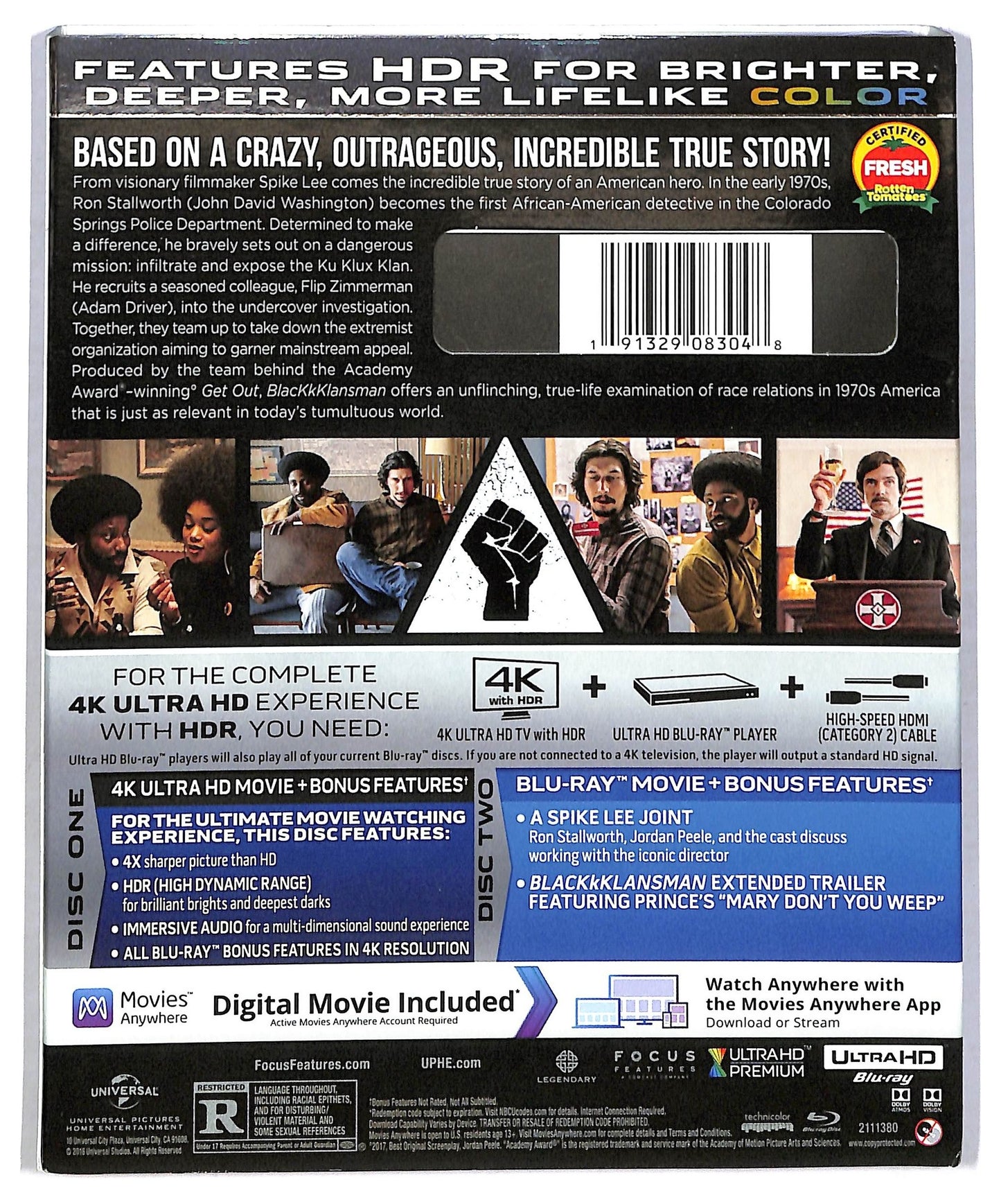 EBOND BlacKkKlansman 4K Ultra HD + Digital + BLURAY BLURAY BLURAY D773638