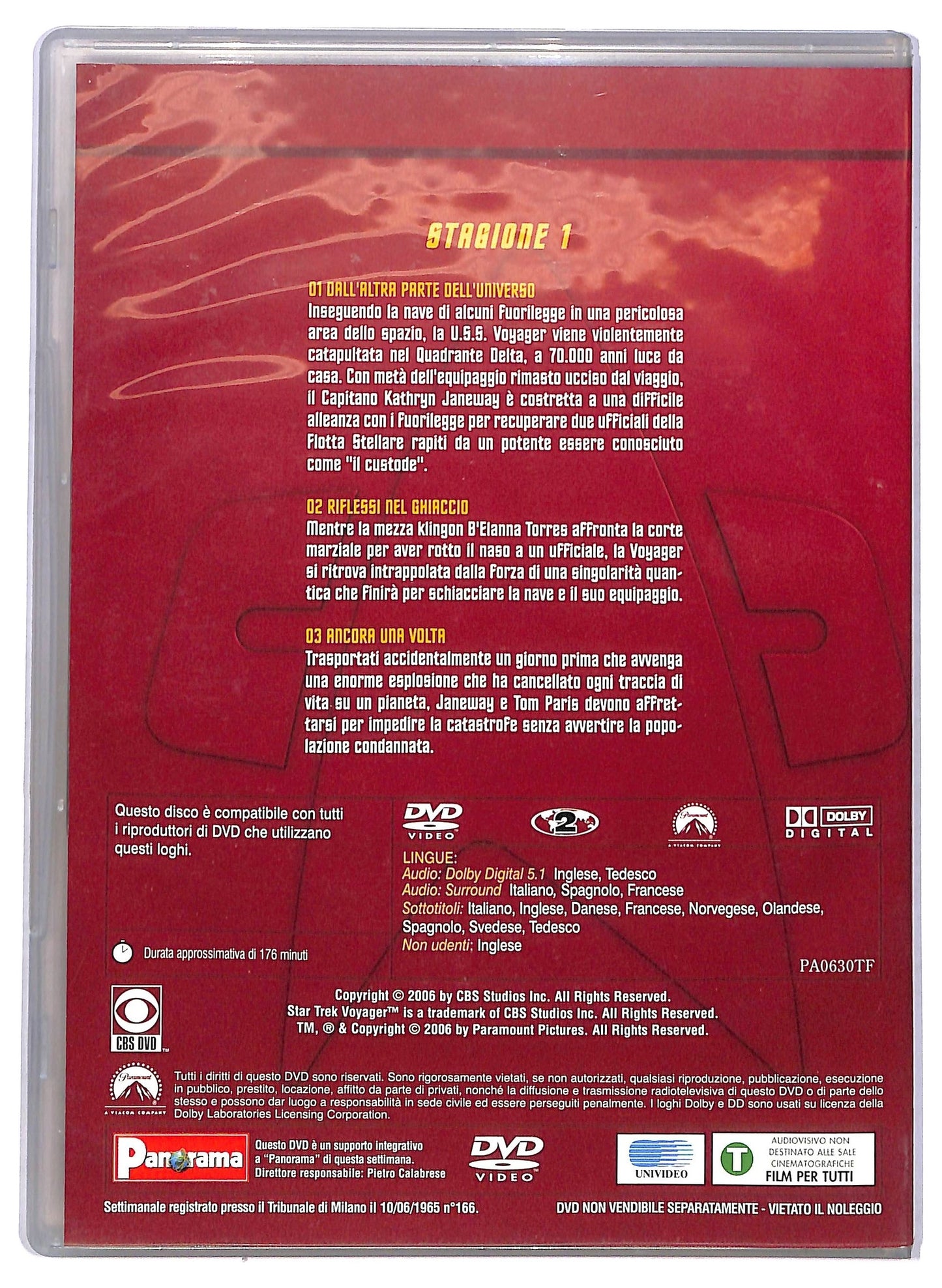 EBOND Star Trek Voyager Stagione 1 disco 1 Episodi 1-3 EDITORIALE DVD D773732