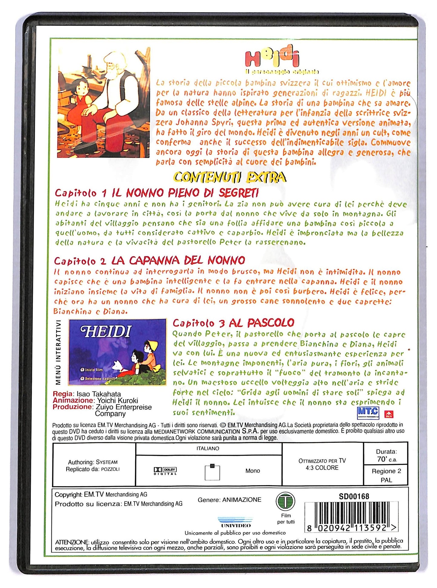 EBOND Heidi IL Personaggio Originale Capitoli da 1 a 3 DVD D774446