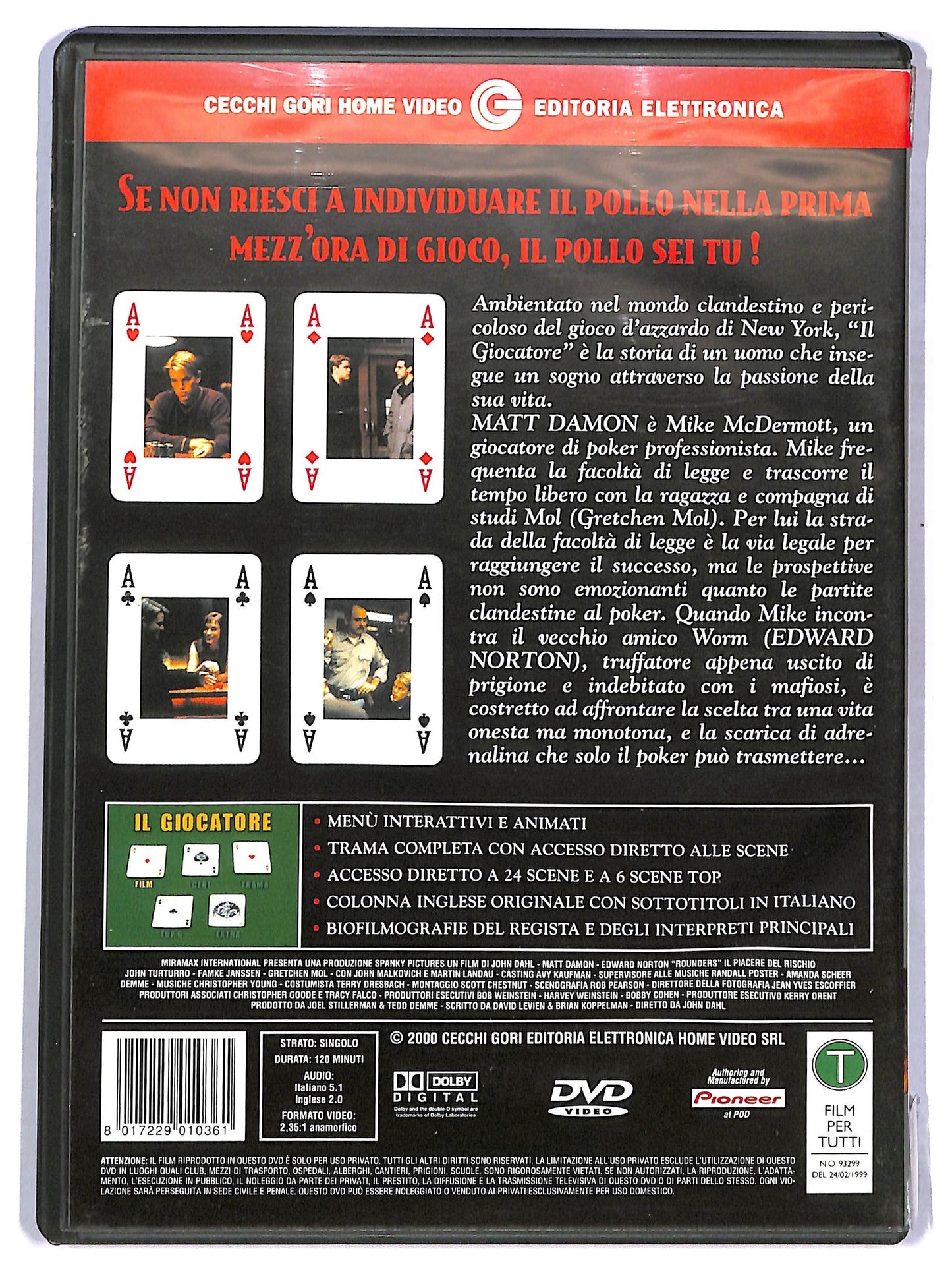 EBOND Il giocatore DVD D774461