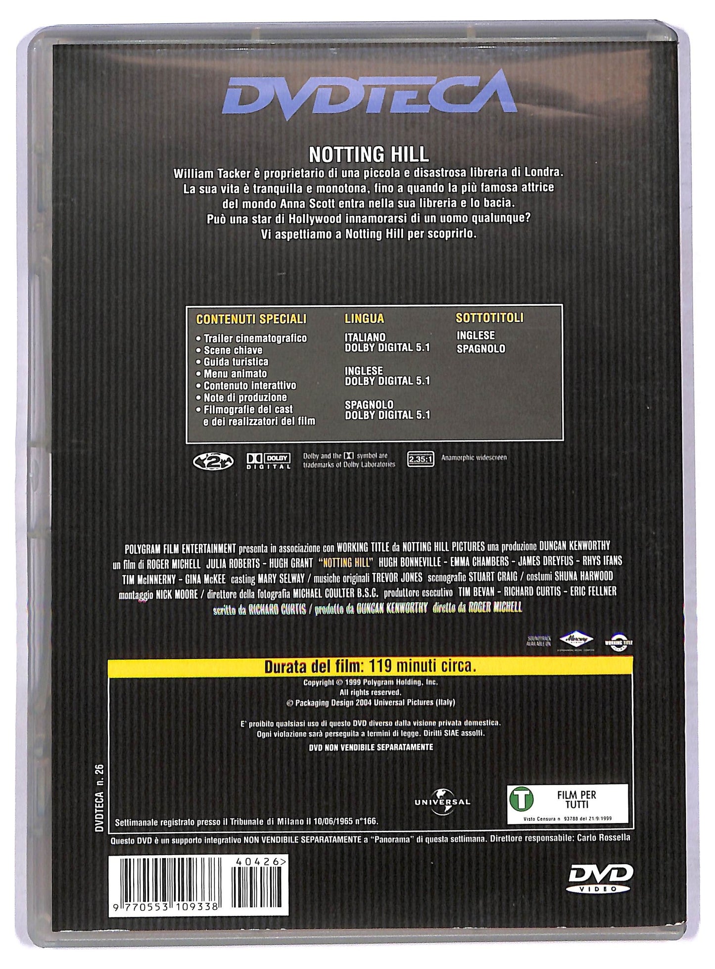 EBOND Notting Hill EDITORIALE DVD D774850