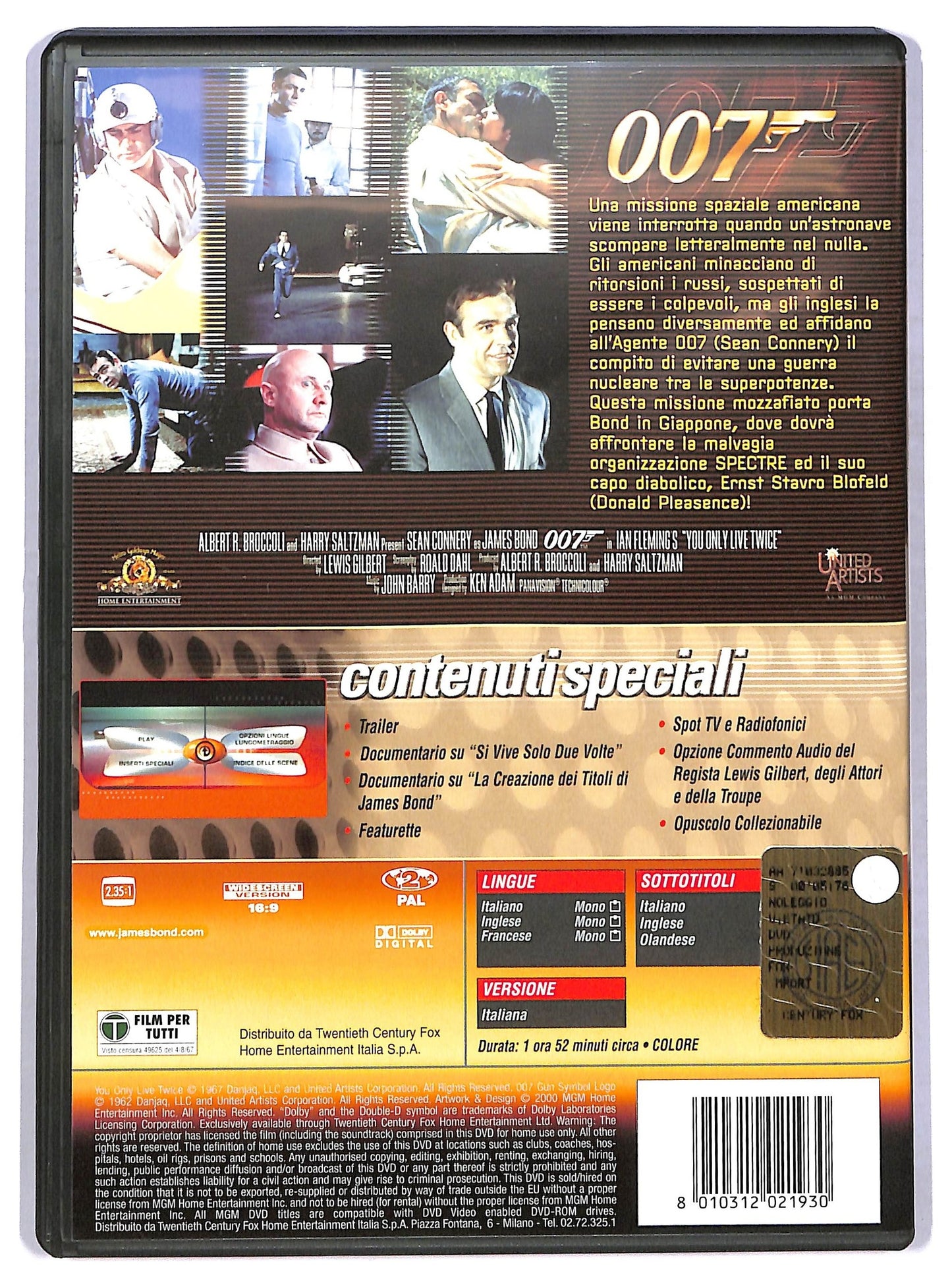 EBOND Agente 007-si Vive Solo Due Volte DVD D775534