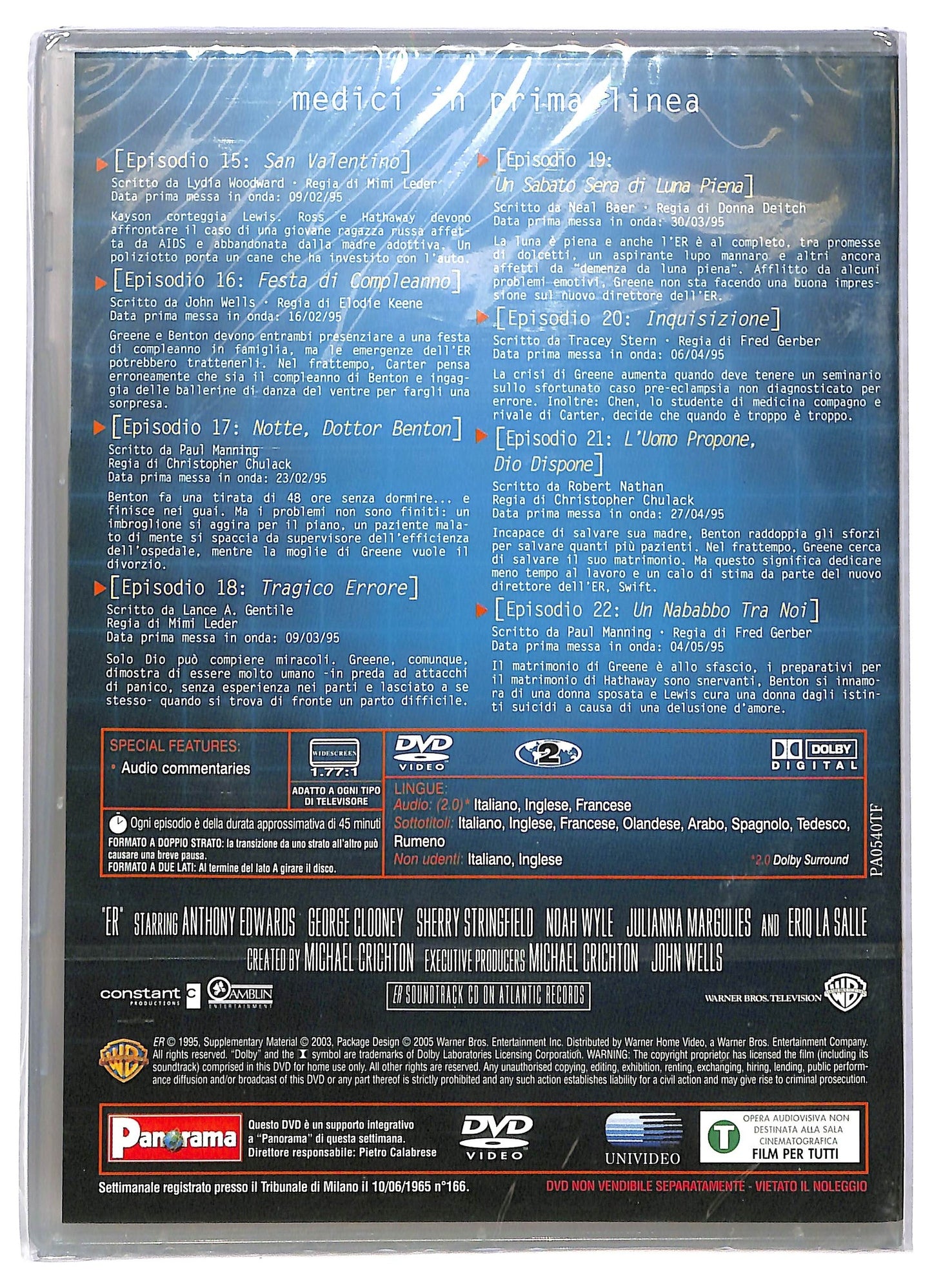 EBOND ER Medici In Prima Linea Anno 1 Episodi 15-22 EDITORIALE DVD D775724