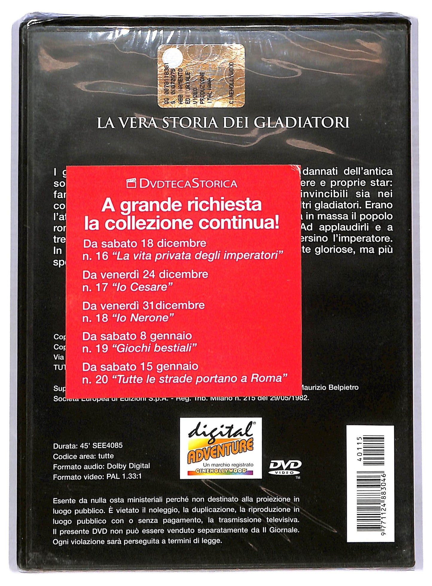 EBOND La Vera Storia Dei Gladiatori EDITORIALE DVD D776124