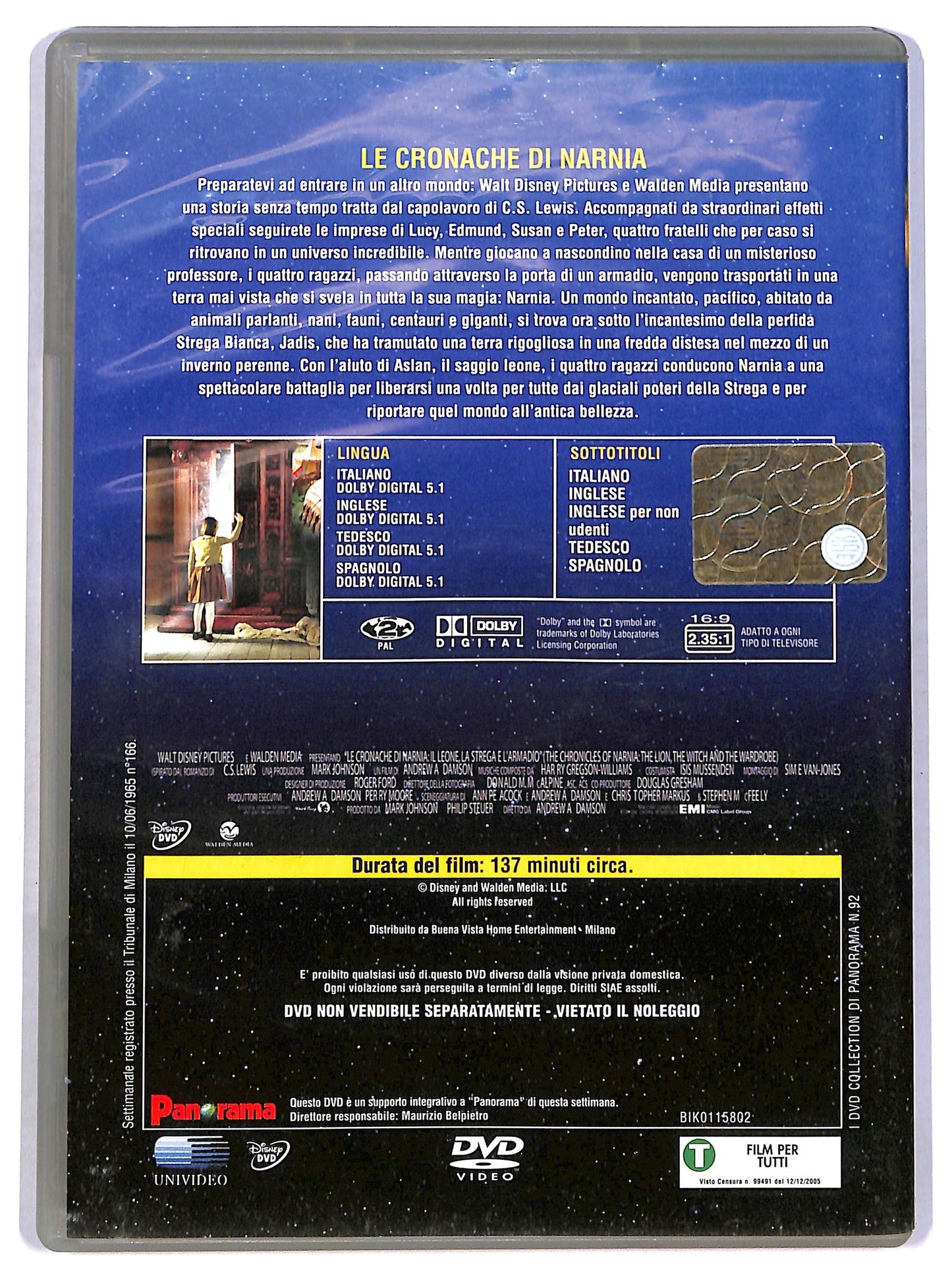 EBOND Le cronache di Narnia - Il leone, la strega e.. EDITORIALE DVD D776233