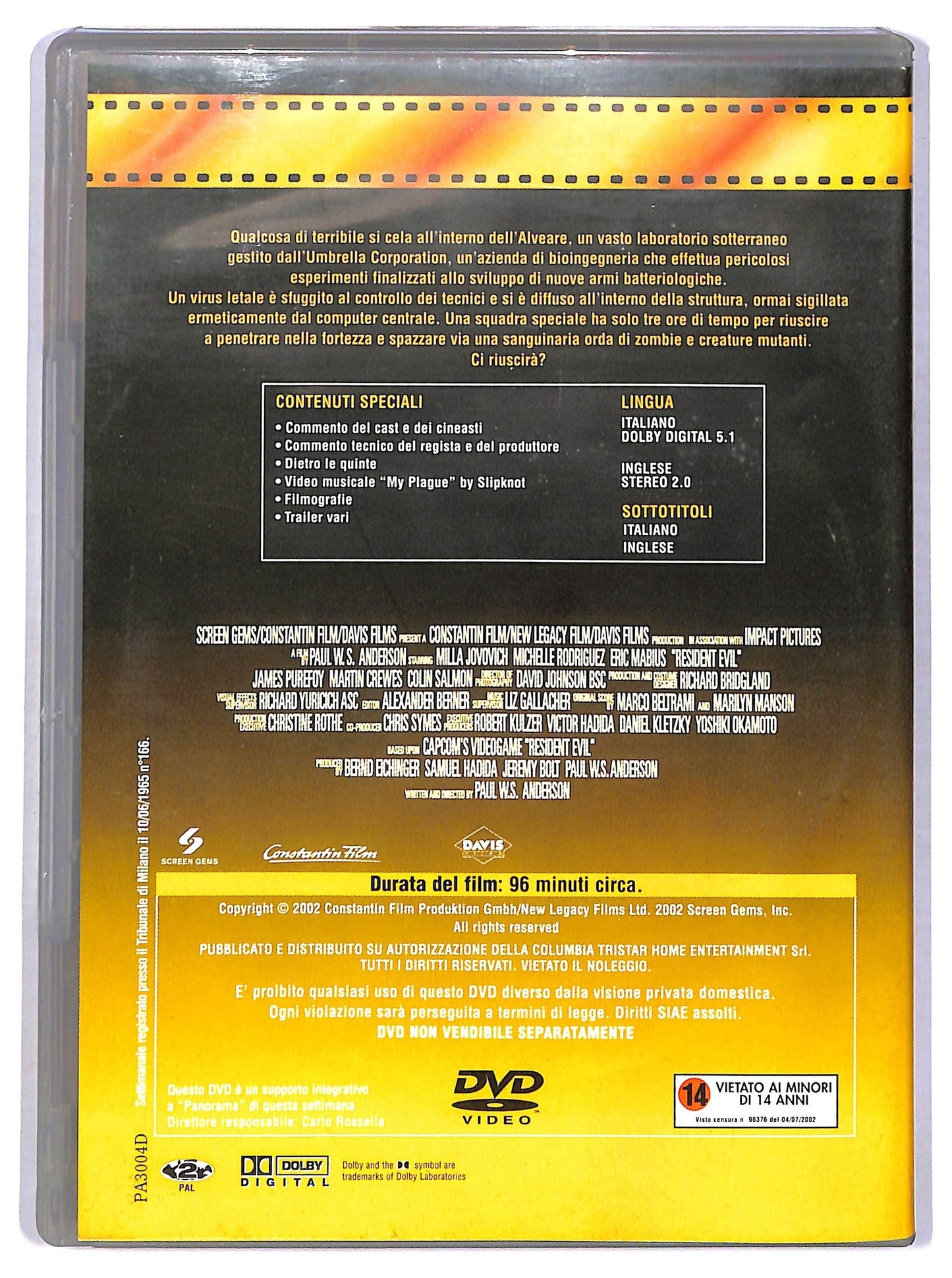 EBOND Resident Evil EDITORIALE DVD D776304