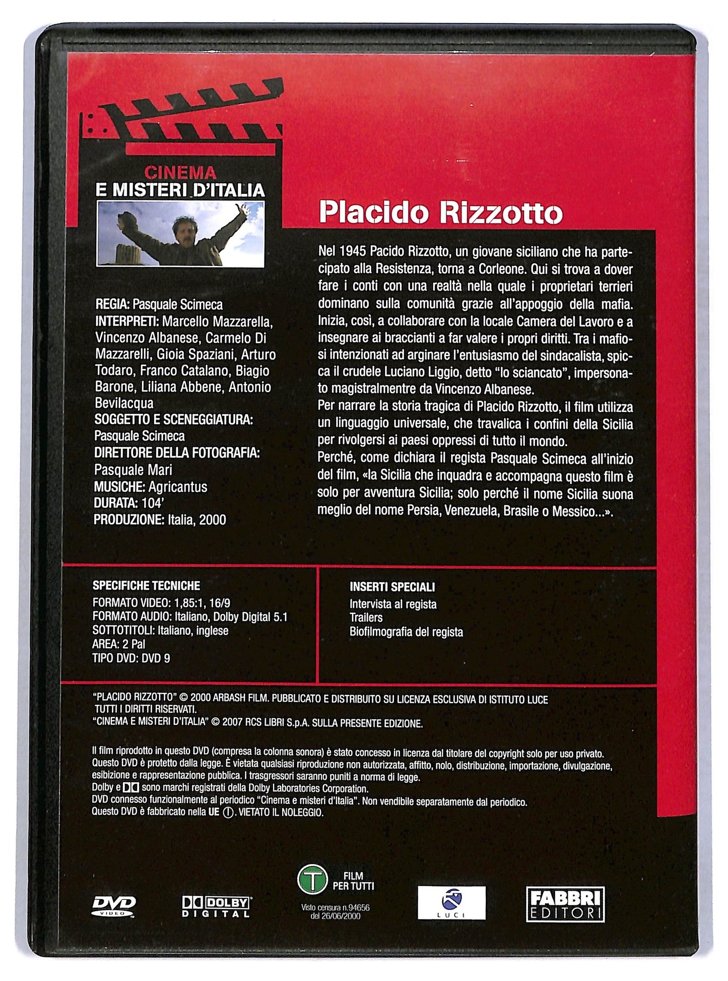 EBOND Placido Rizzotto EDITORIALE DVD D776526