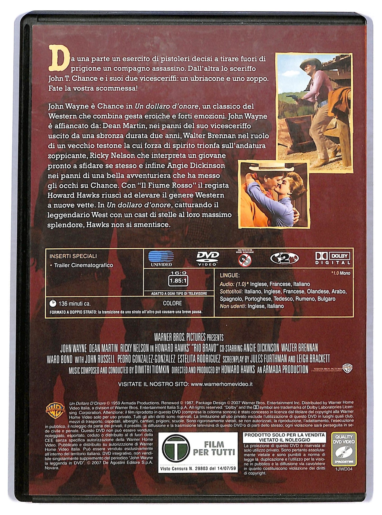EBOND Un dollaro d'onore EDITORIALE DVD D776543