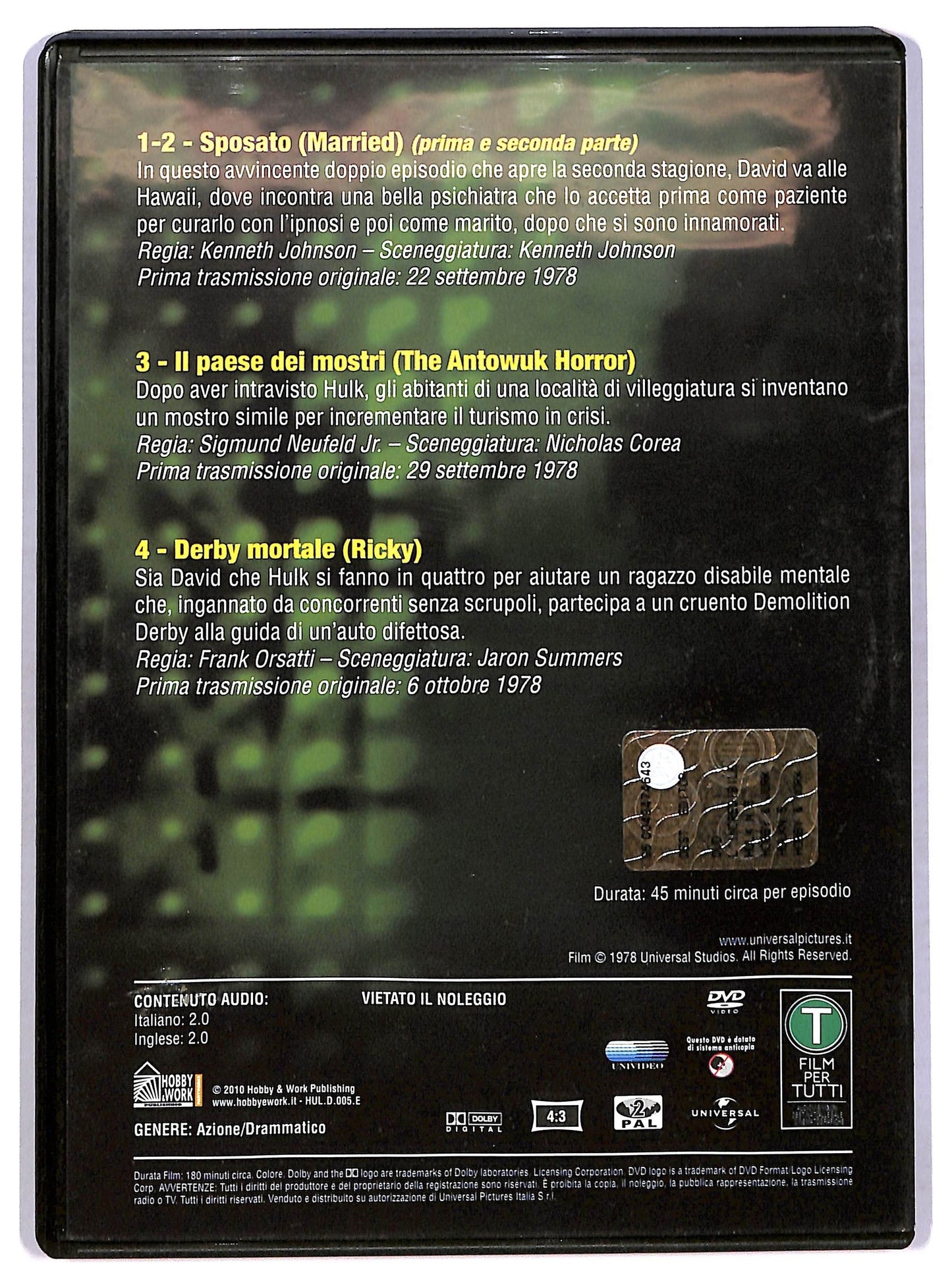 EBOND L'incredibile hulk stagione 2 EDITORIALE DVD D776723