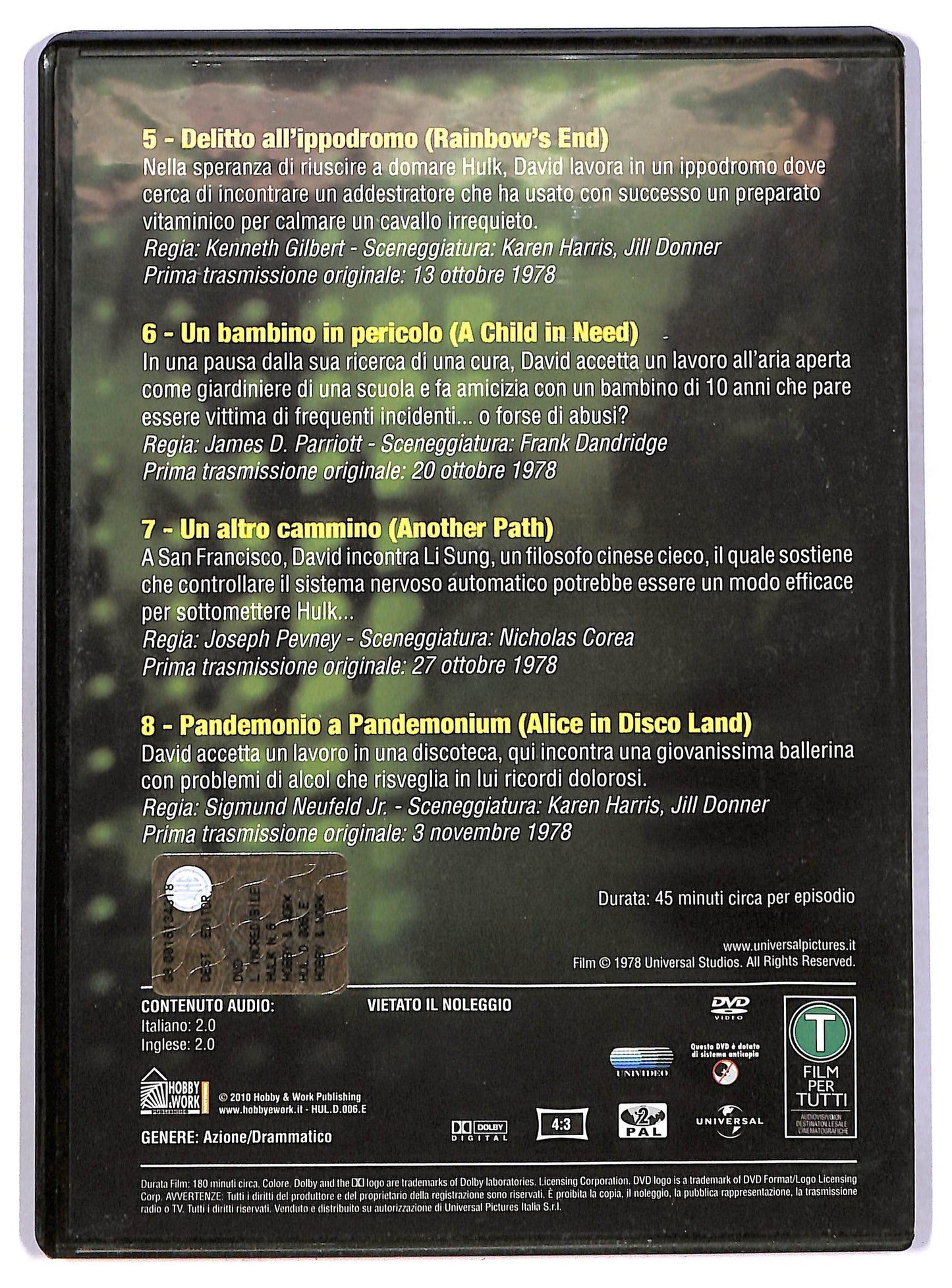 EBOND L'Incredibile Hulk Stagione 2 Episodi 5 - 8 EDITORIALE DVD D776742