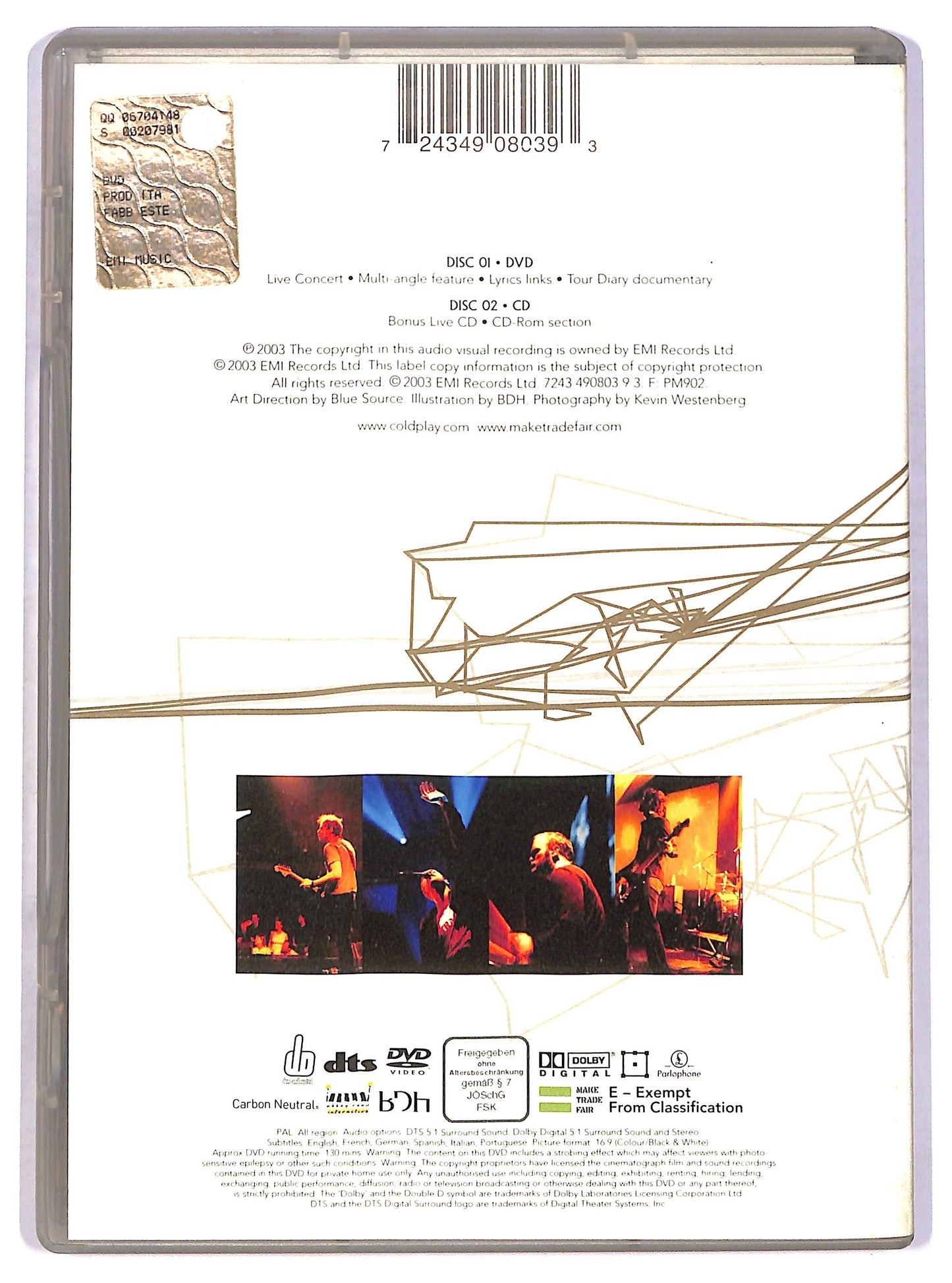 EBOND Coldplay – Live 2003 DVD D776755
