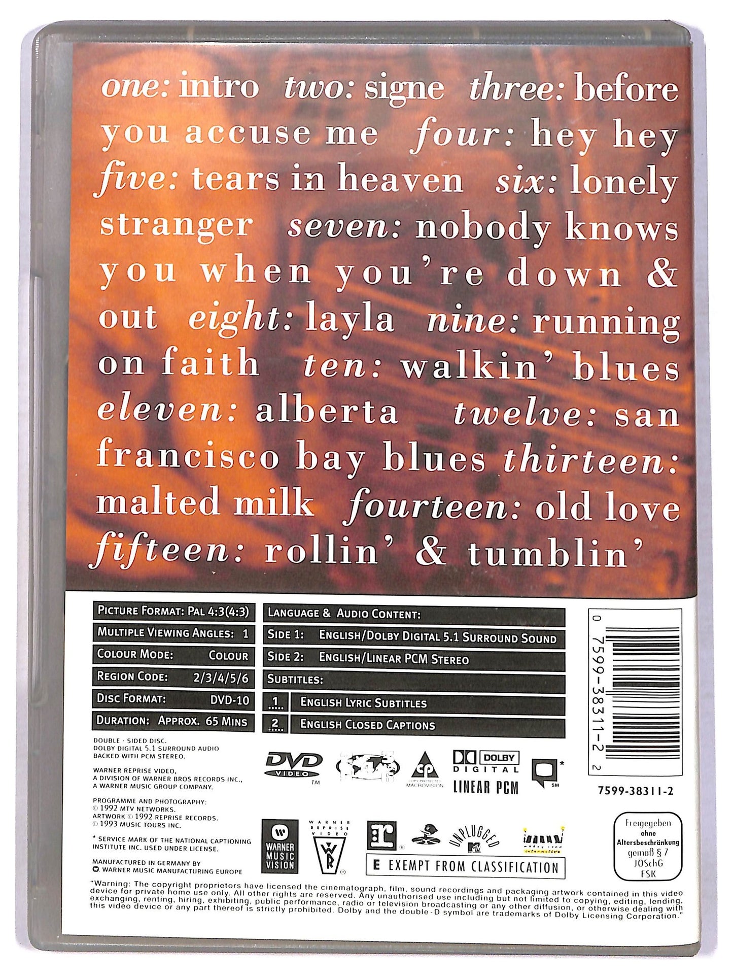 EBOND Eric Clapton Un Plugged DVD D776831