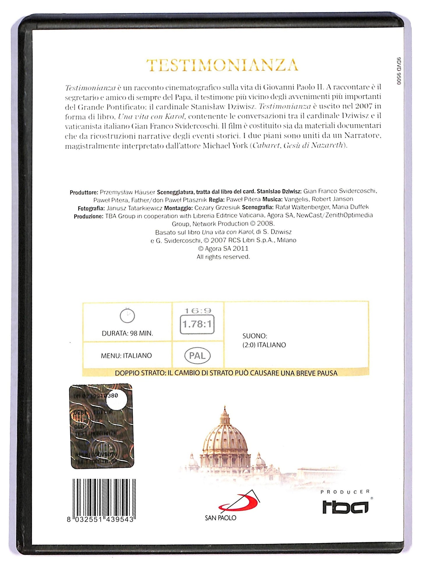EBOND Testimonianza - Basato Sul Libro Del Cardinal Stanislao Dzowisz EDITORIALE DVD D776962