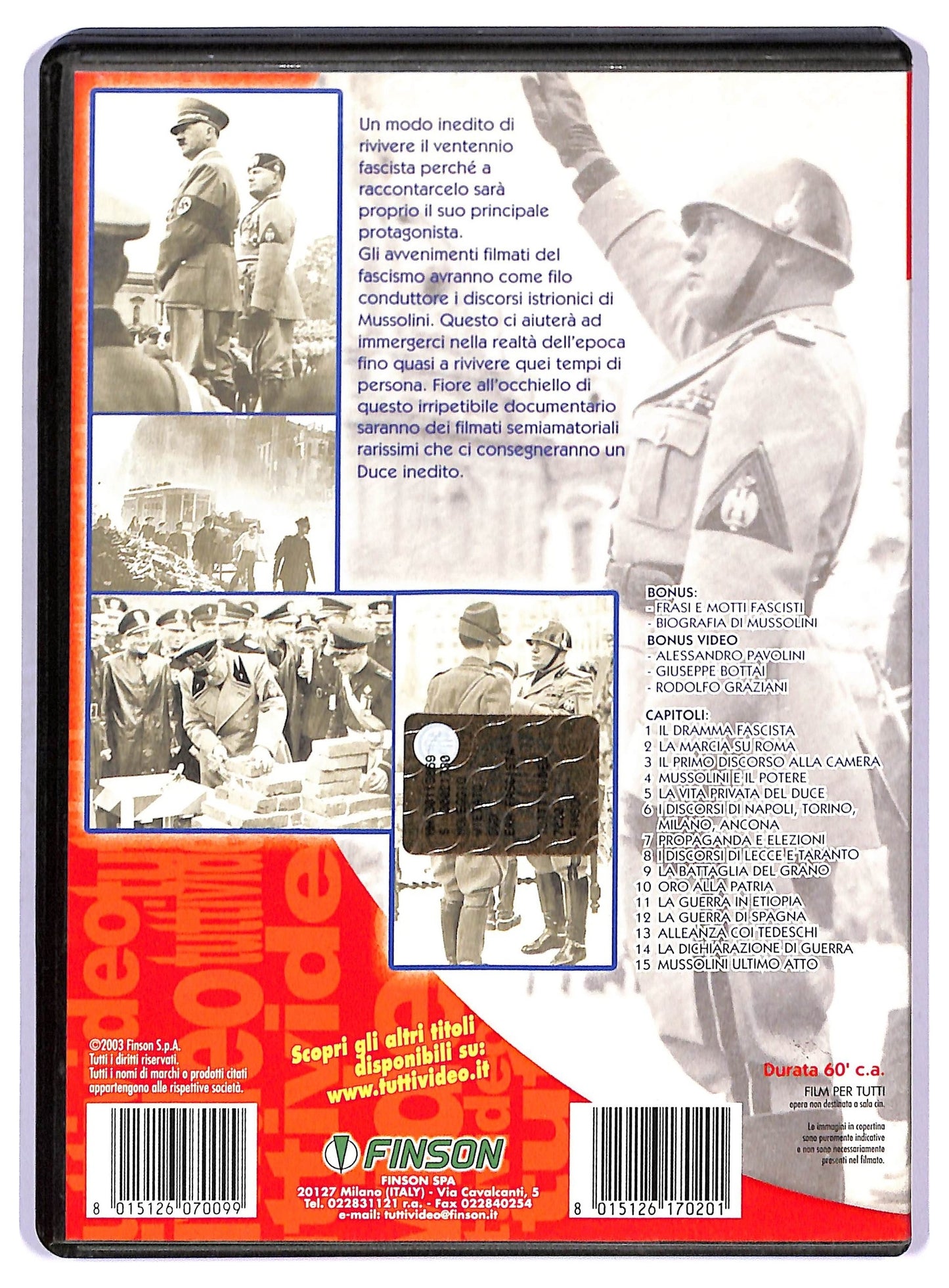 EBOND L'Era Fascista I Filmati Del Ventennio i Discorsi Di Mussolini EDITORIALE DVD D777011