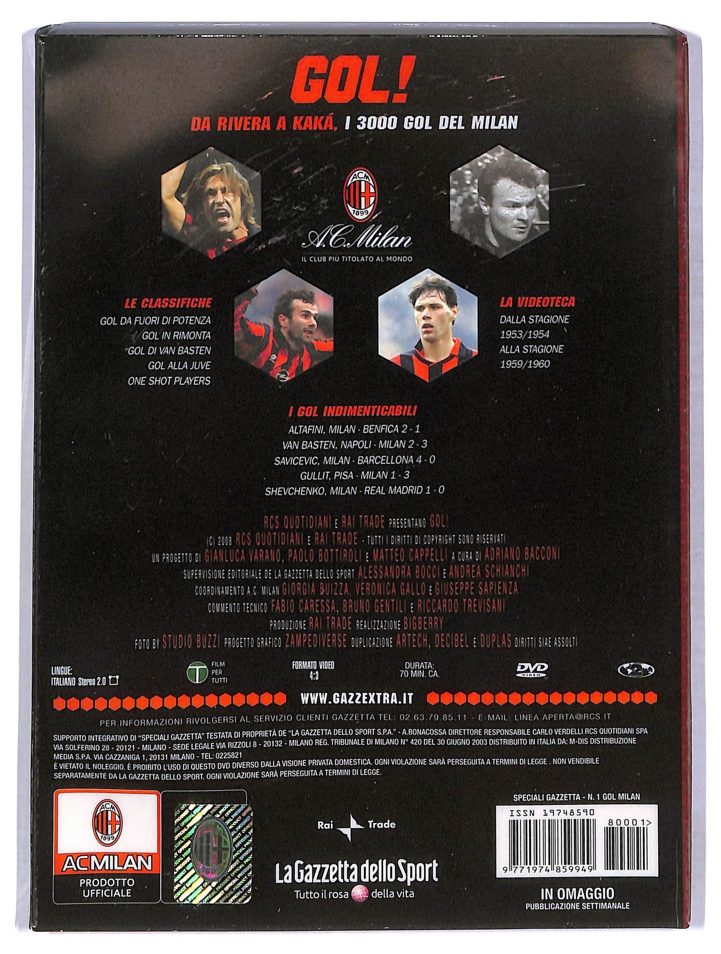 EBOND Gol! Da Rivera a Kaka I 3000 Gol Del Milan EDITORIALE DVD D777240