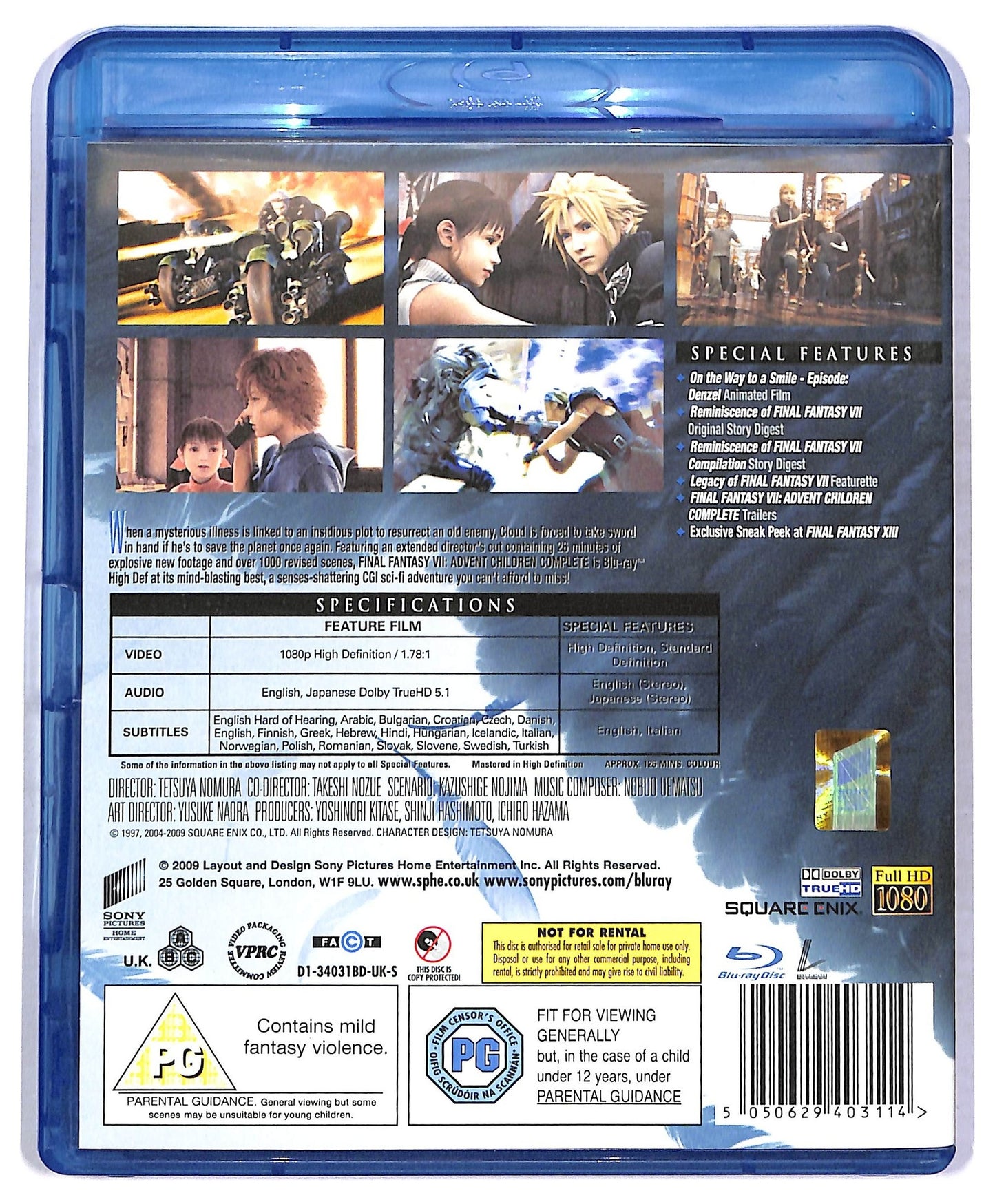 EBOND Final Fantasy 7 - Advent Children Complete ( UK Version ) BLURAY BLURAY D777257