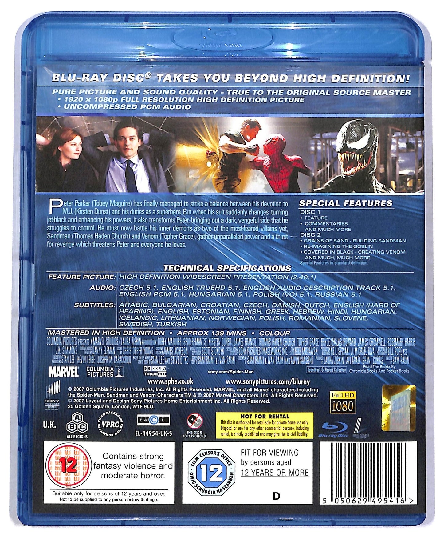 EBOND Spider-Man 3 Special Edition 2 Disc BLURAY BLURAY D777259