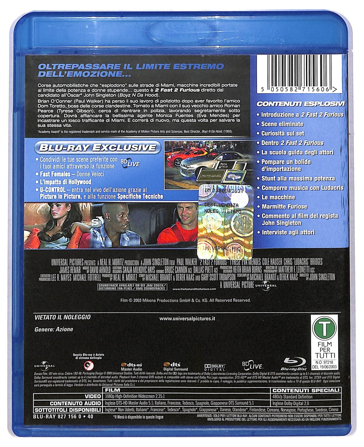 EBOND 2 fast 2 furious BLU-RAY D777343