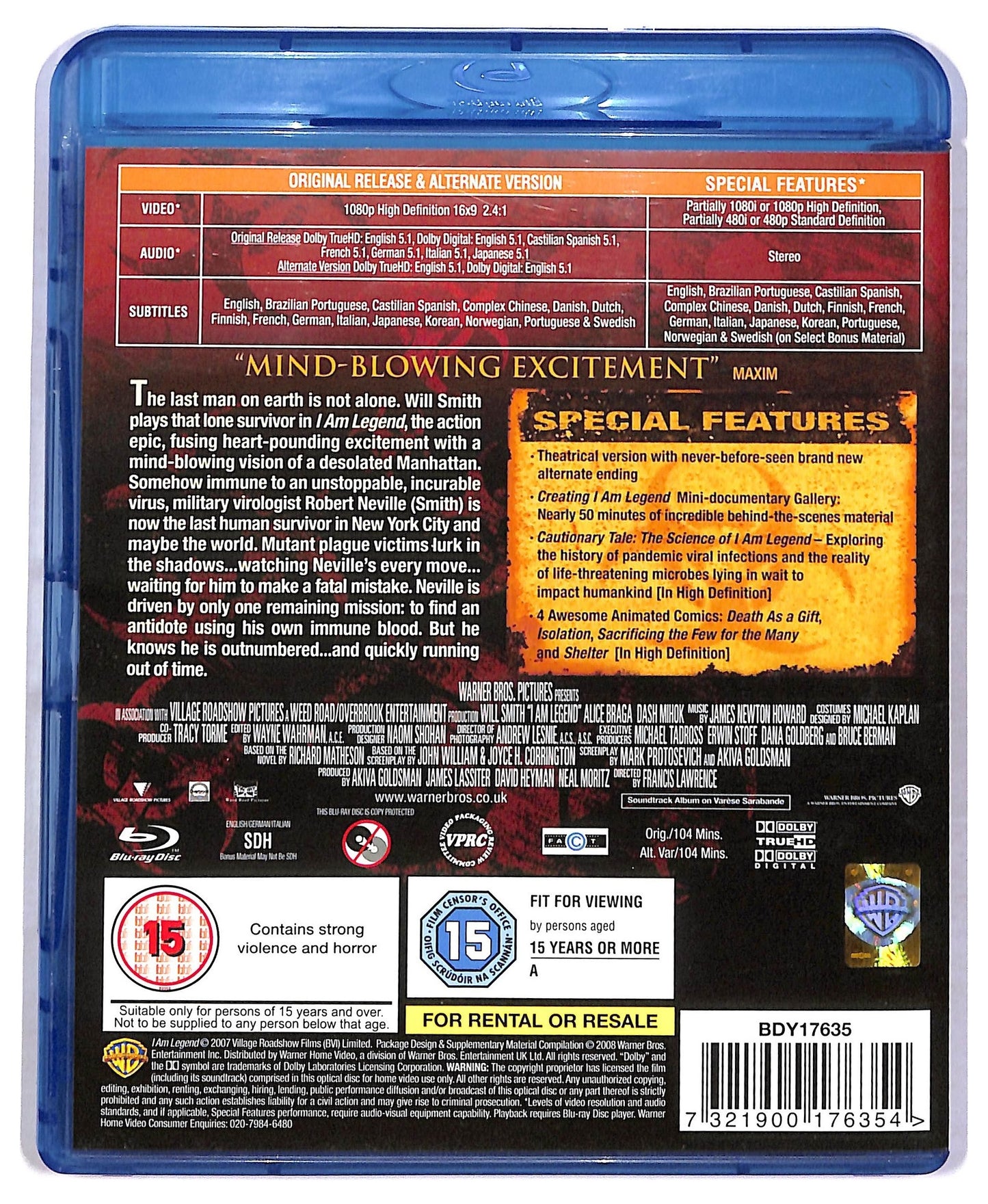 EBOND I Am Legend edizione UK BLURAY BLURAY BLURAY D777411