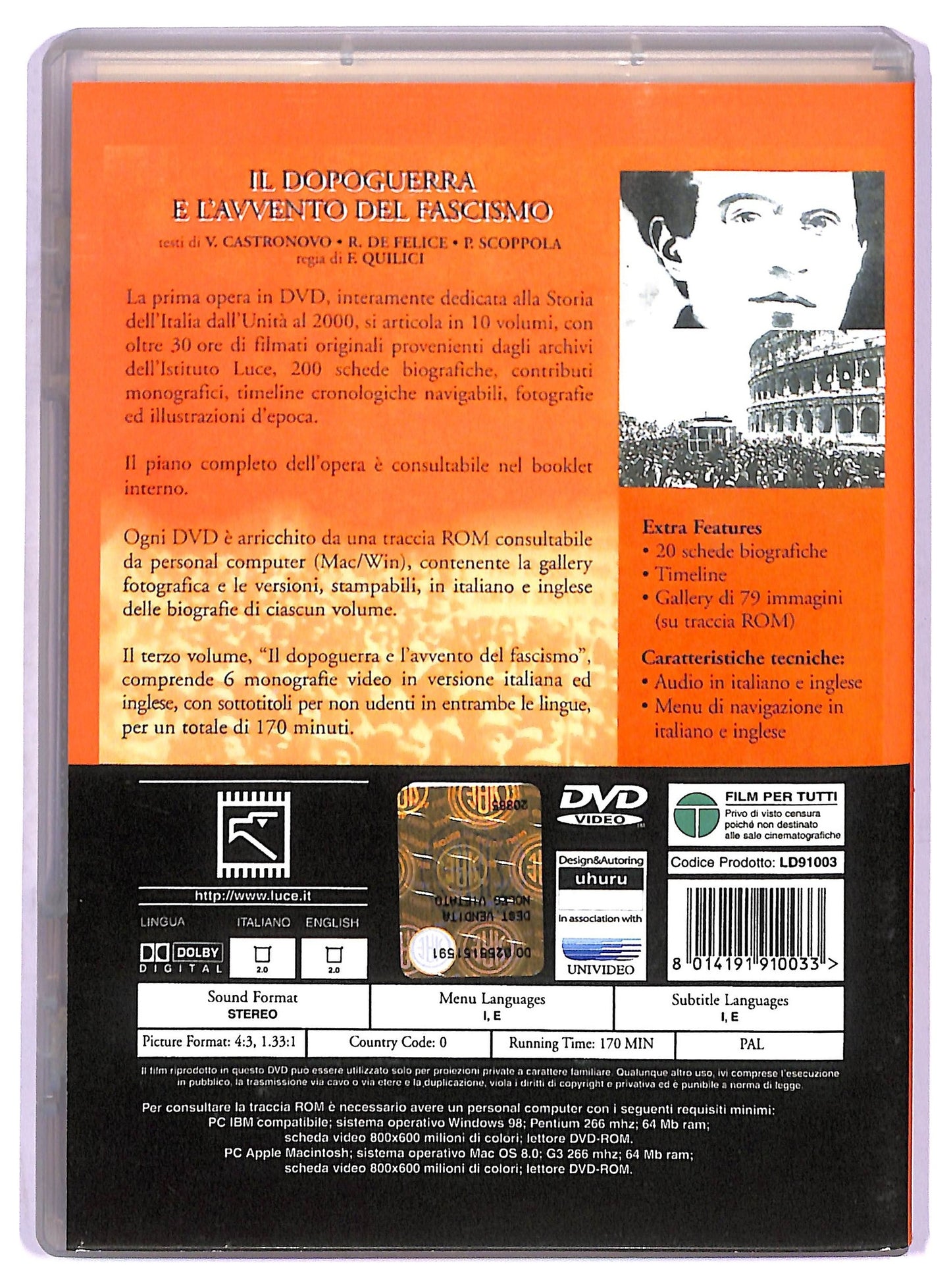 EBOND Storia d'italia vol 3 - Il dopoguerra e l'avvento del fascismo DVD D777527