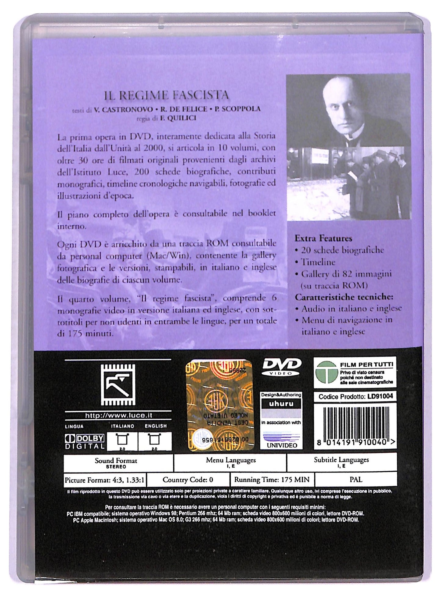 EBOND Storia d'italia volume 4 -il regime fascista DVD D777528