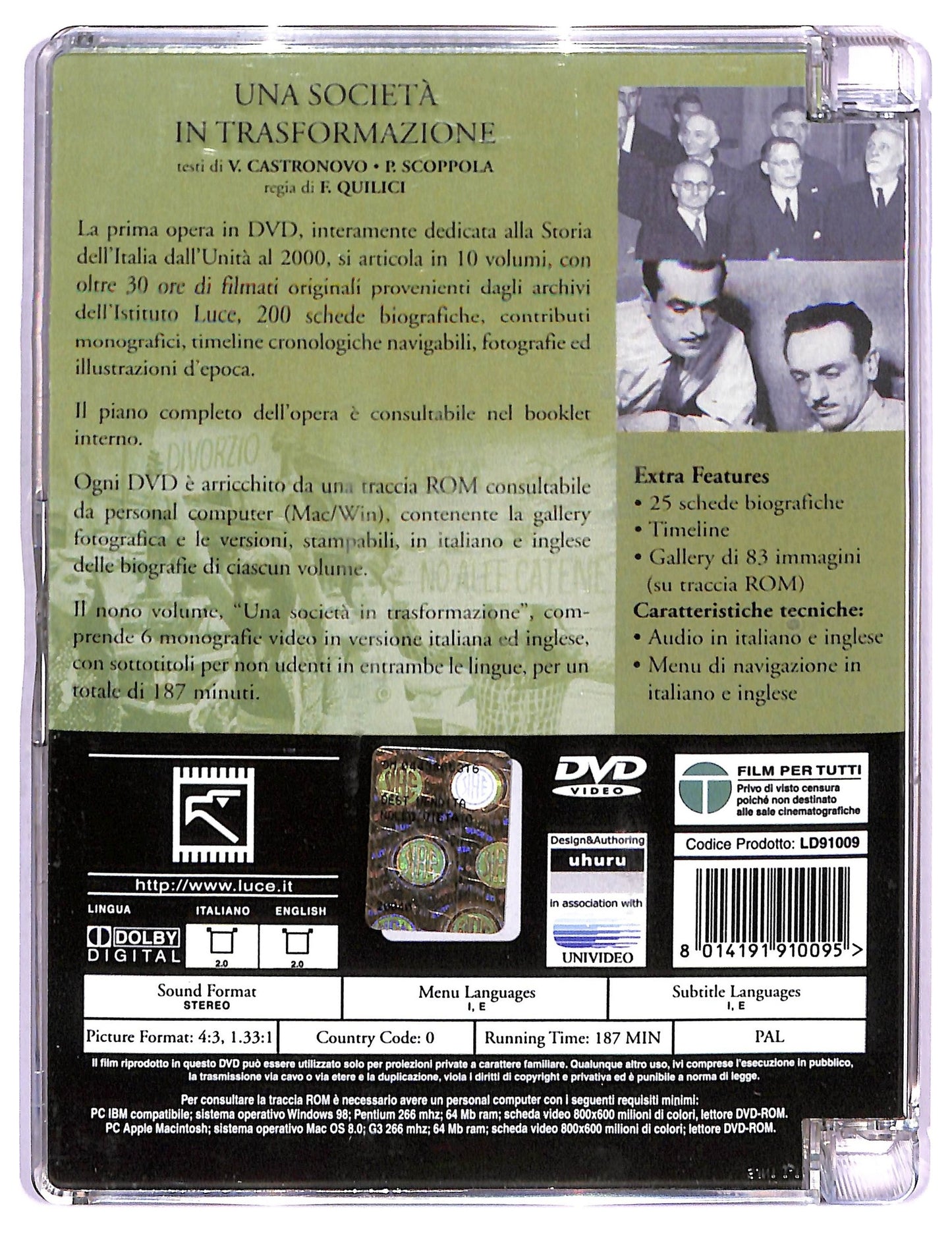 EBOND Storia d'Italia volume 9 - Una societa in trasformazione DVD D777557