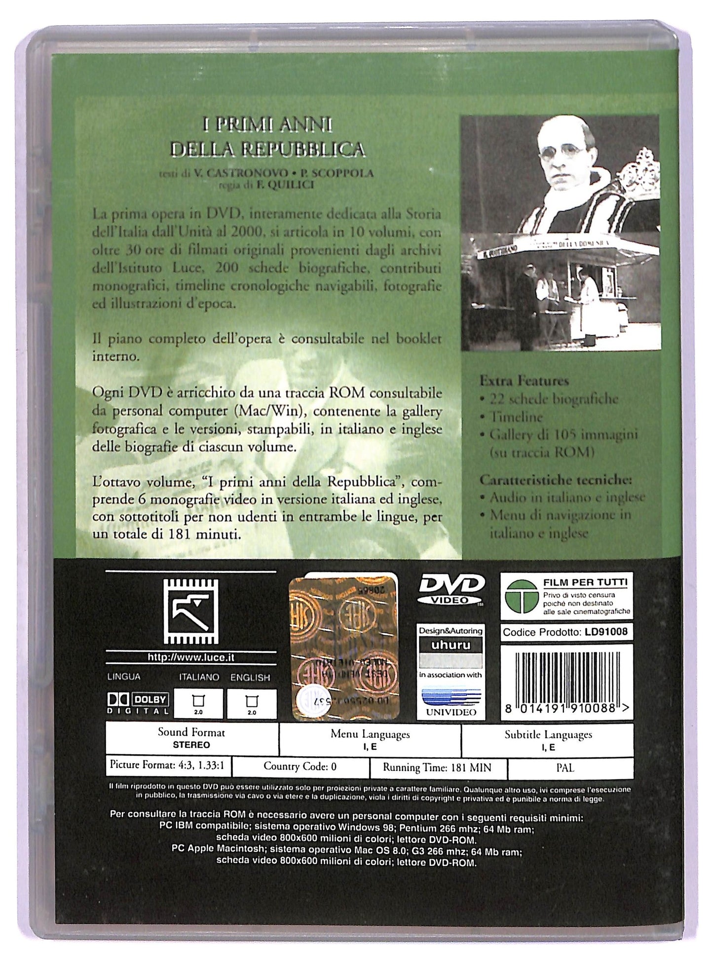 EBOND Storia D'Italia volume 8 - i primi anni della repubblica DVD D777608