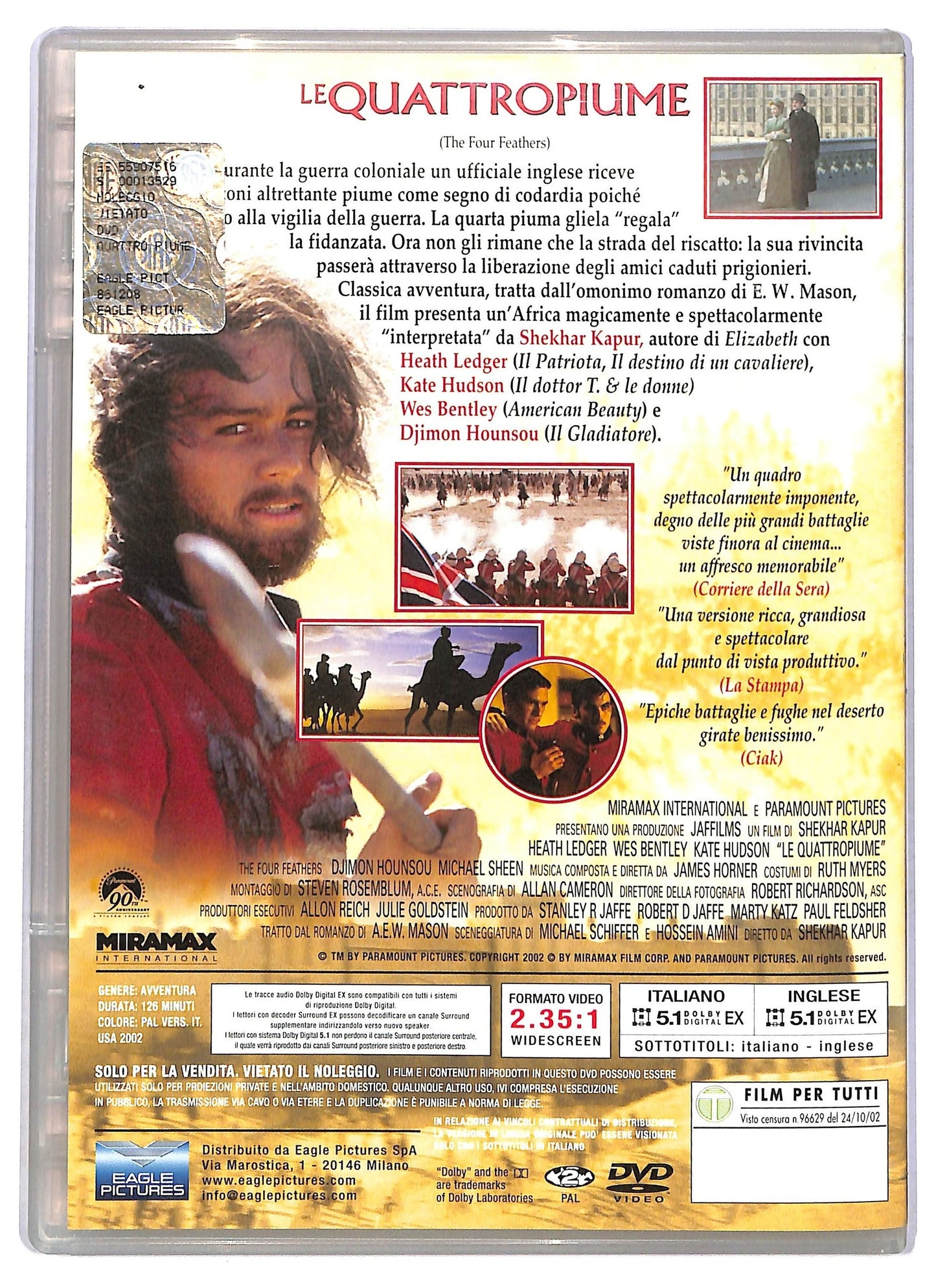 EBOND Le quattro piume SLIMCASE EDITORIALE DVD D778329