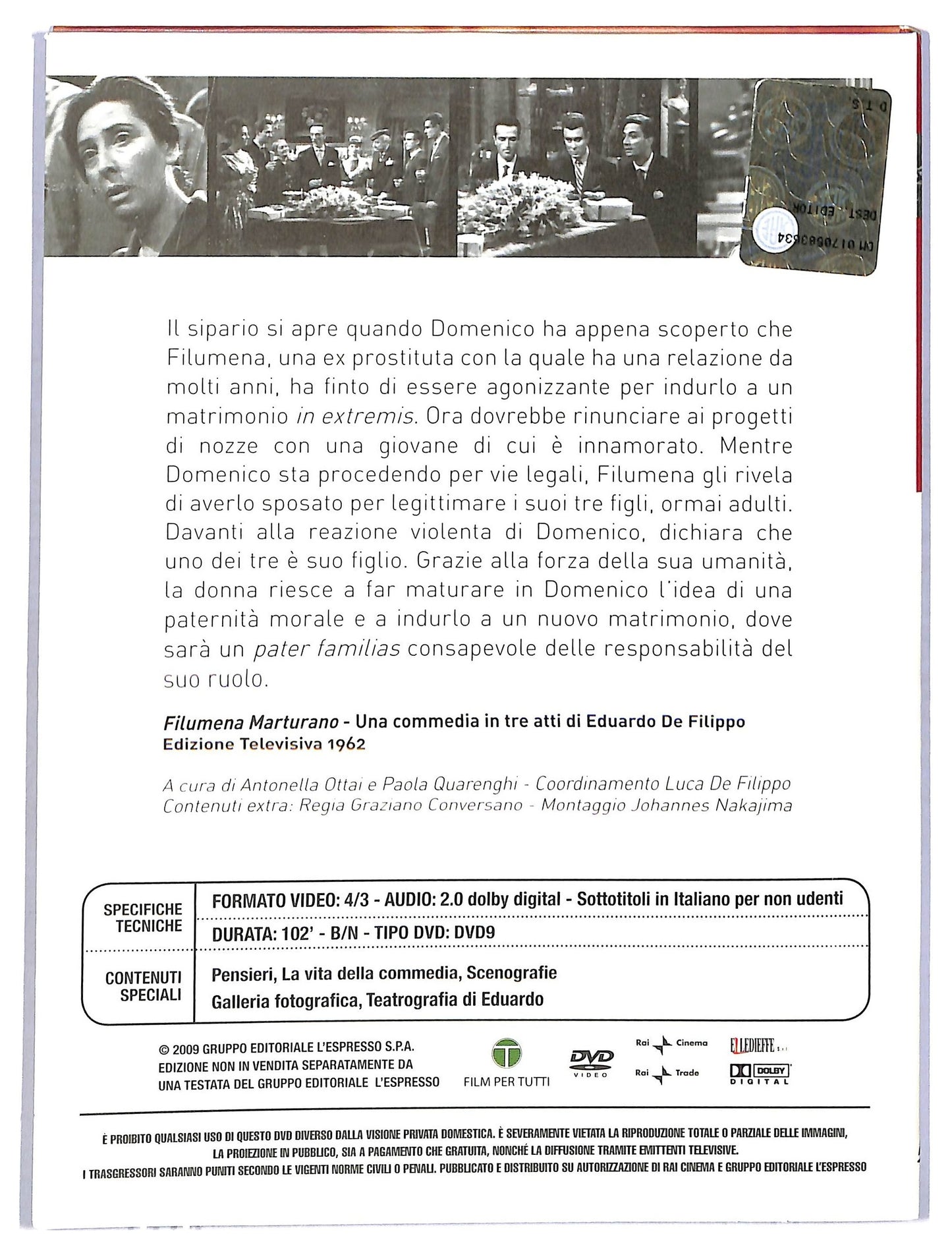 EBOND Filumena Marturano EDITORIALE DVD D778516
