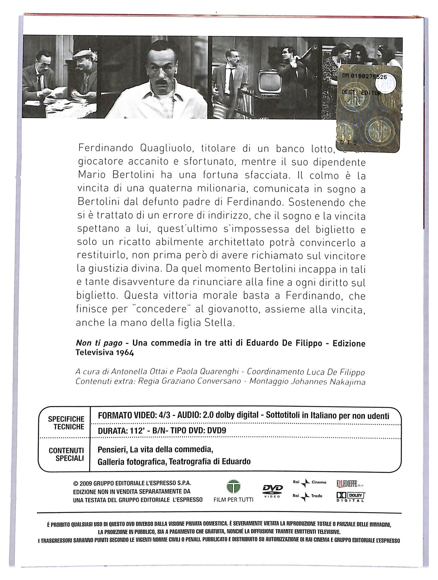 EBOND Le Commedie Di Eduardo DVD Editoriale Digipack D778524