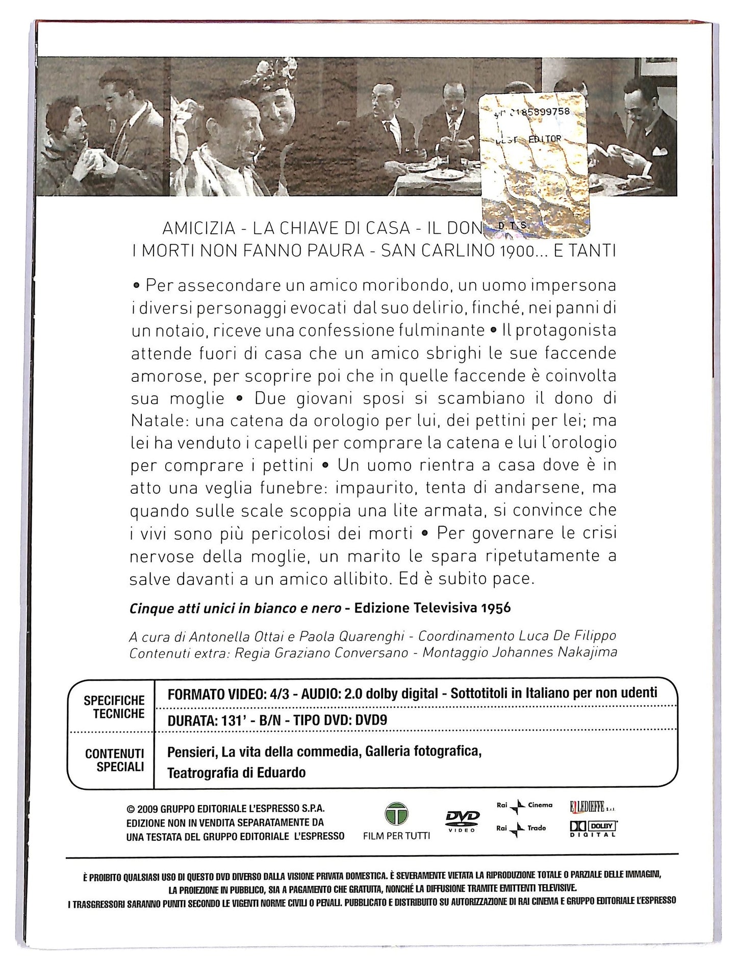 EBOND Commedie Di Eduardo Cinque Atti Unici In Bianco e Nero DVD D778529