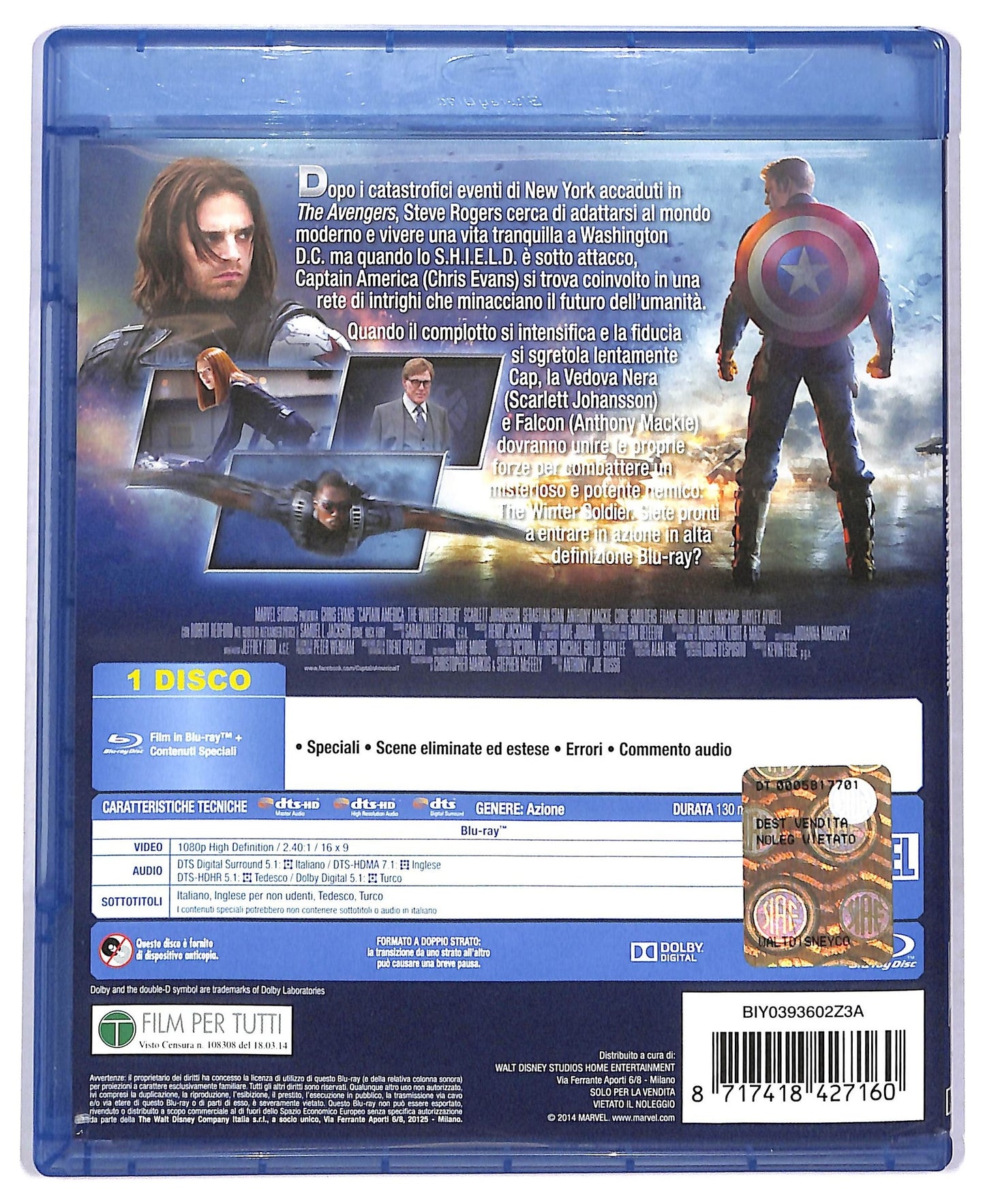 EBOND captain america, the winter soldier BLURAY D778810