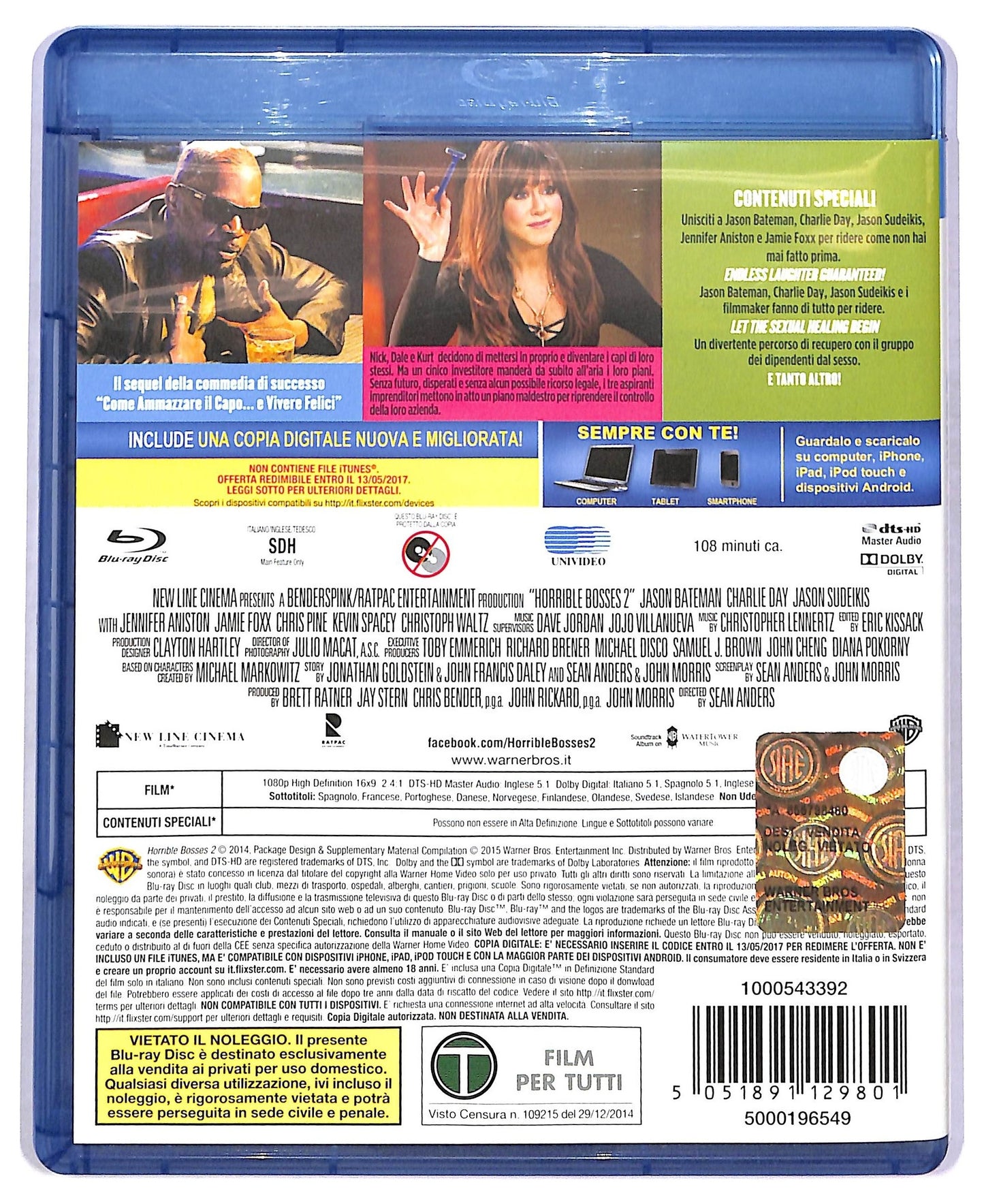 EBOND Come Ammazzare il capo 2 Copia Digitale + BLURAY D778914