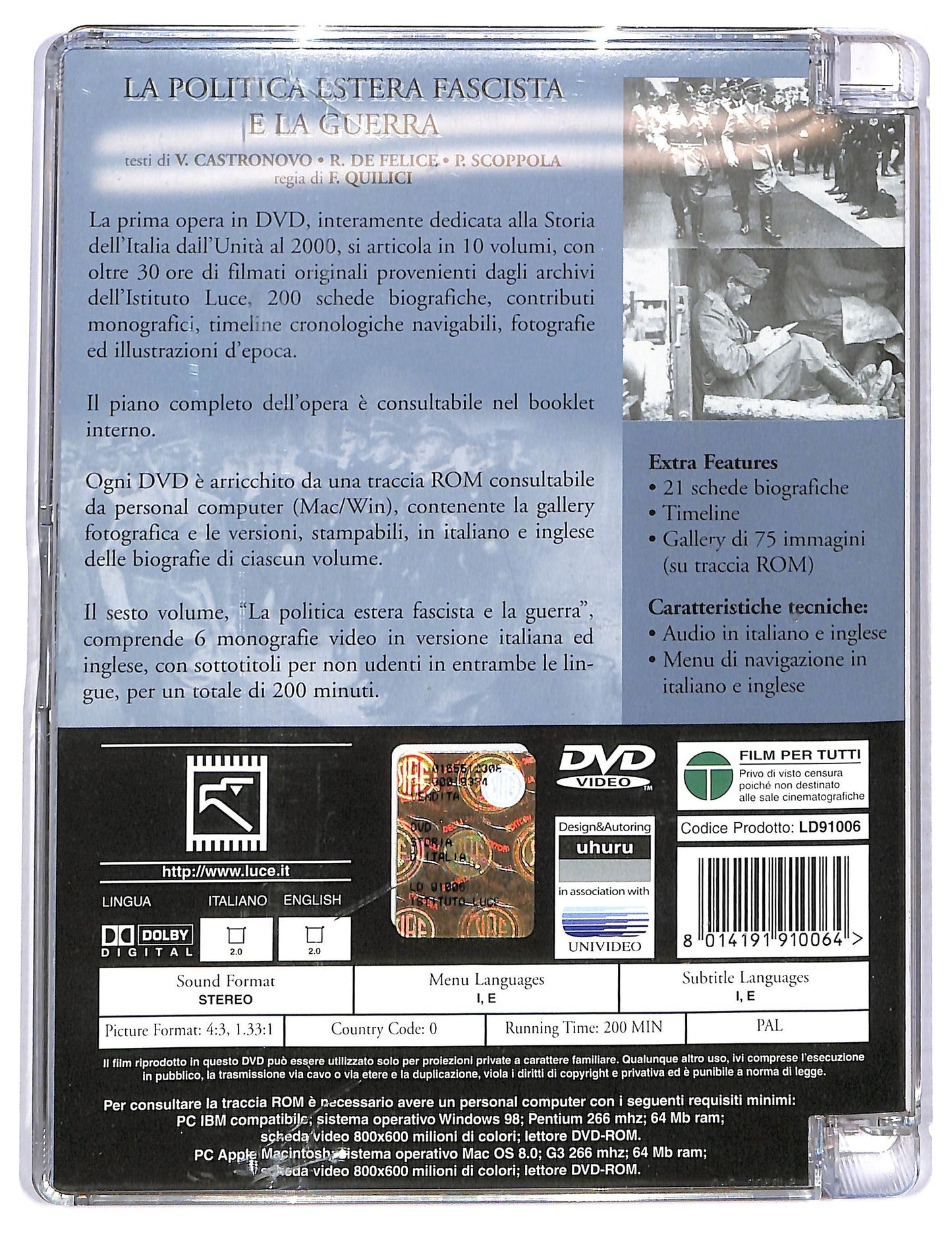 EBOND Storia d'italia volume 6 - La politica DVD D779420