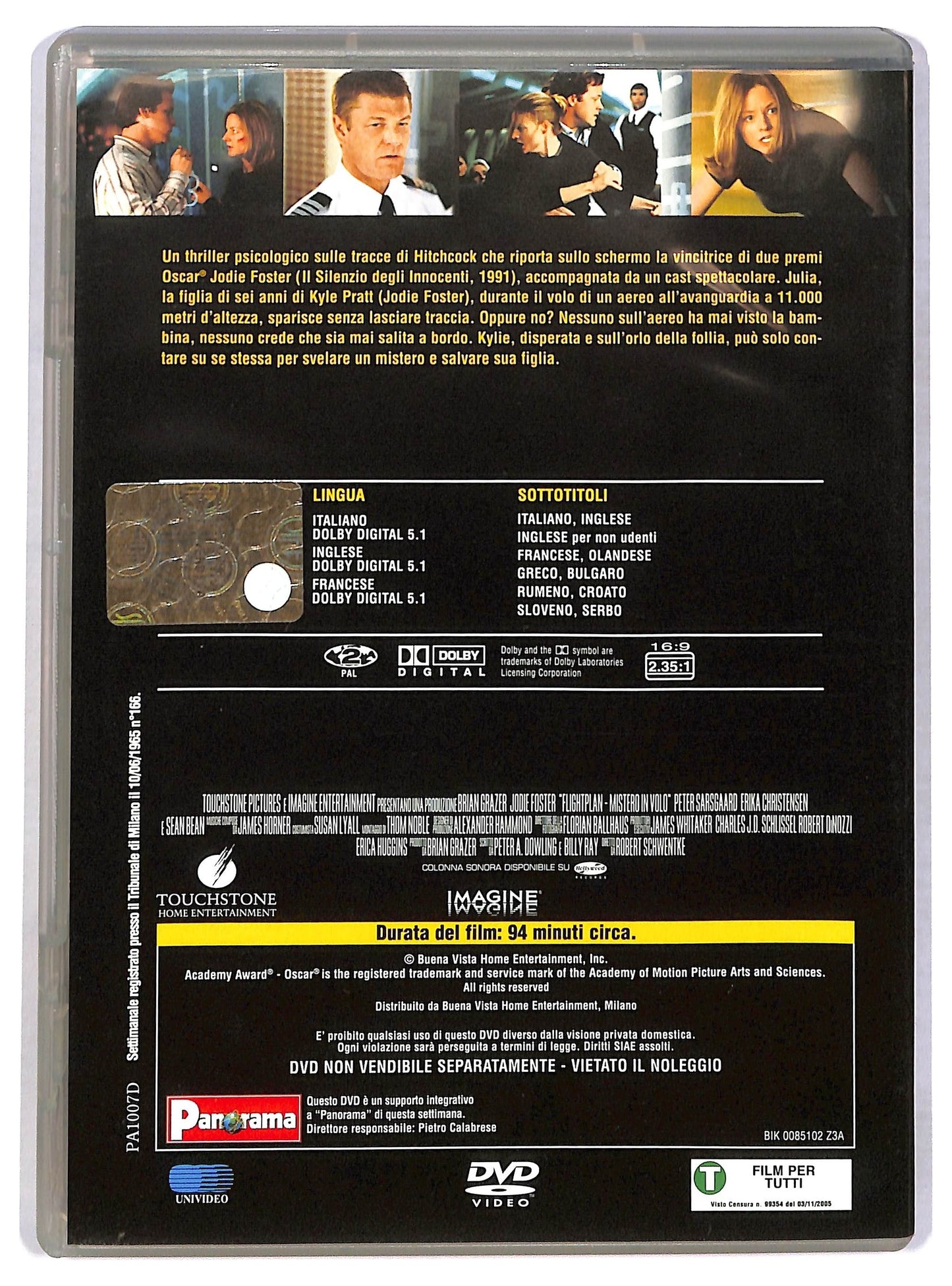 EBOND Flightplan - Mistero in volo EDITORIALE DVD D780205